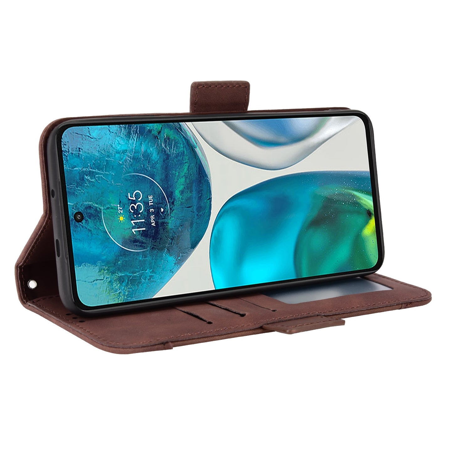 Motorola Moto G52 4G Skin Feel PU Leather Wallet Phone Case with Card Slots, Cash Pocket, Magnetic Closure, Built-In Stand, Full Protection TPU Cover