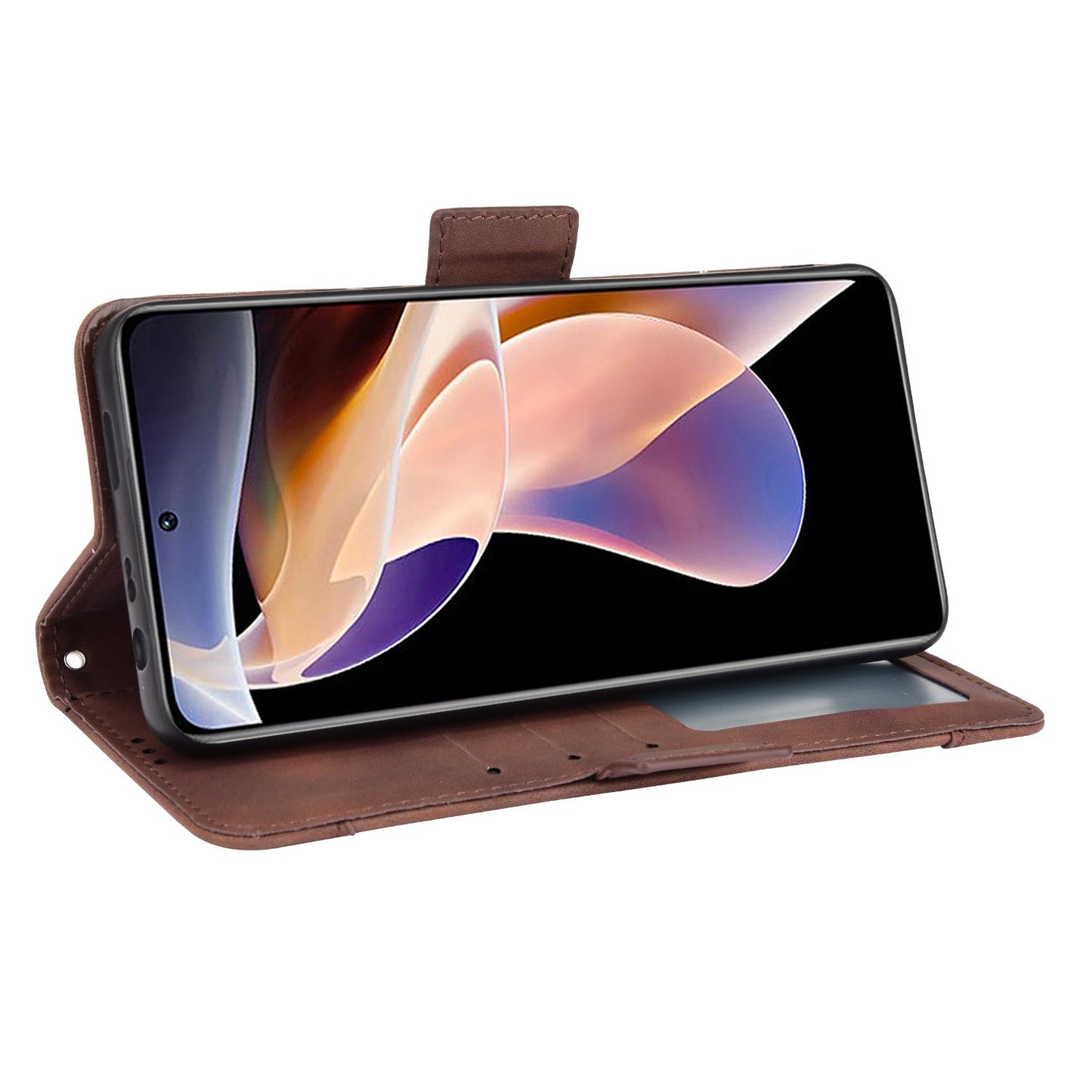 Xiaomi Poco X4 NFC Skin Feel PU Leather Wallet Phone Case with Card Slots, Cash Pocket, Magnetic Closure, Built-In Stand, Full Protection TPU Cover