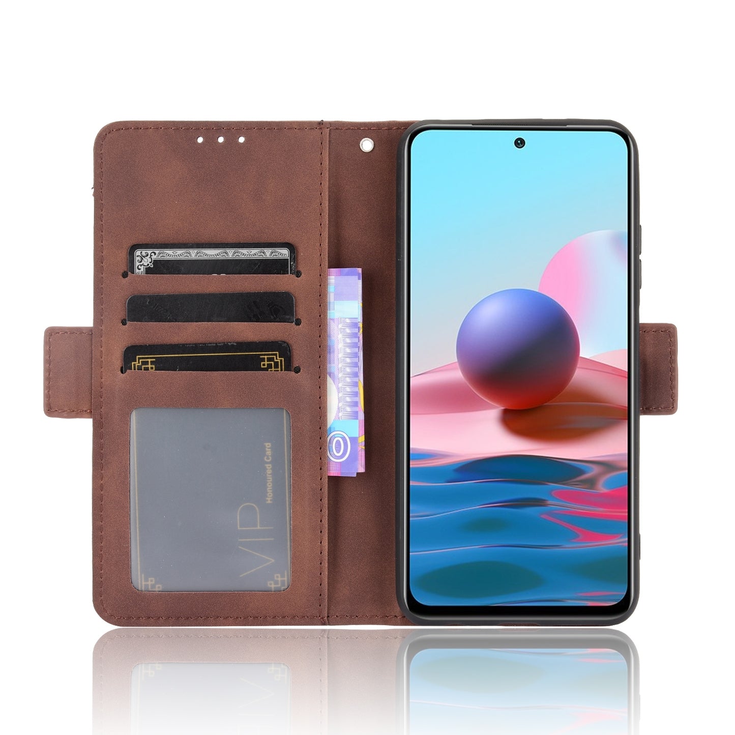 Xiaomi Poco M5S Skin Feel PU Leather Wallet Phone Case with Card Slots, Cash Pocket, Magnetic Closure, Built-In Stand, Full Protection TPU Cover