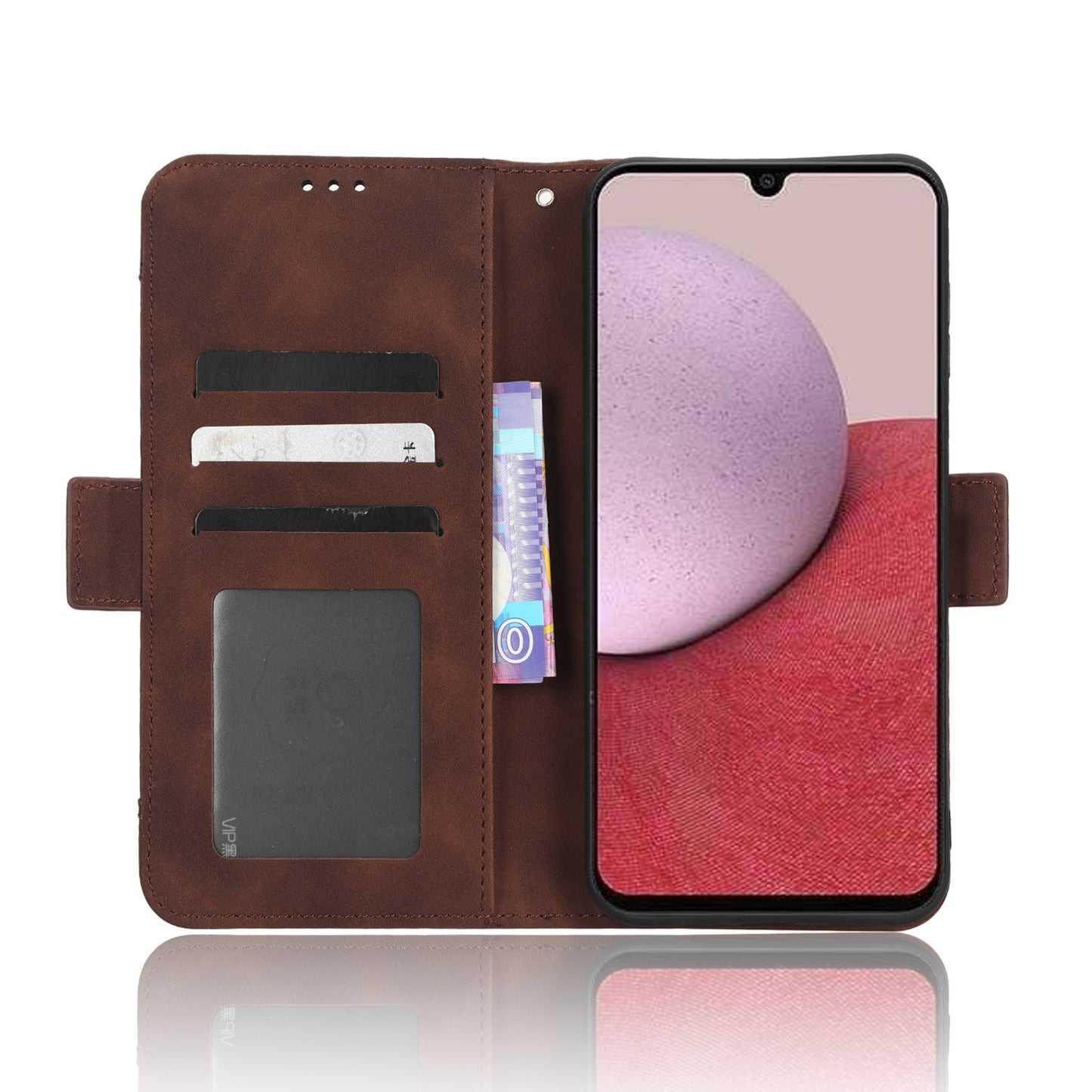 Samsung Galaxy A24 4G Skin Feel PU Leather Wallet Phone Case with Card Slots, Cash Pocket, Magnetic Closure, Built-In Stand, Full Protection TPU Cover