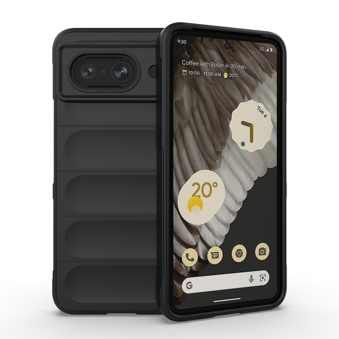 Google Pixel 8 5G Shock Absorbent Magic Shield TPU + Flannel Phone Case, Featuring Ridged Drop Protection, Bright Colours & Easy Access