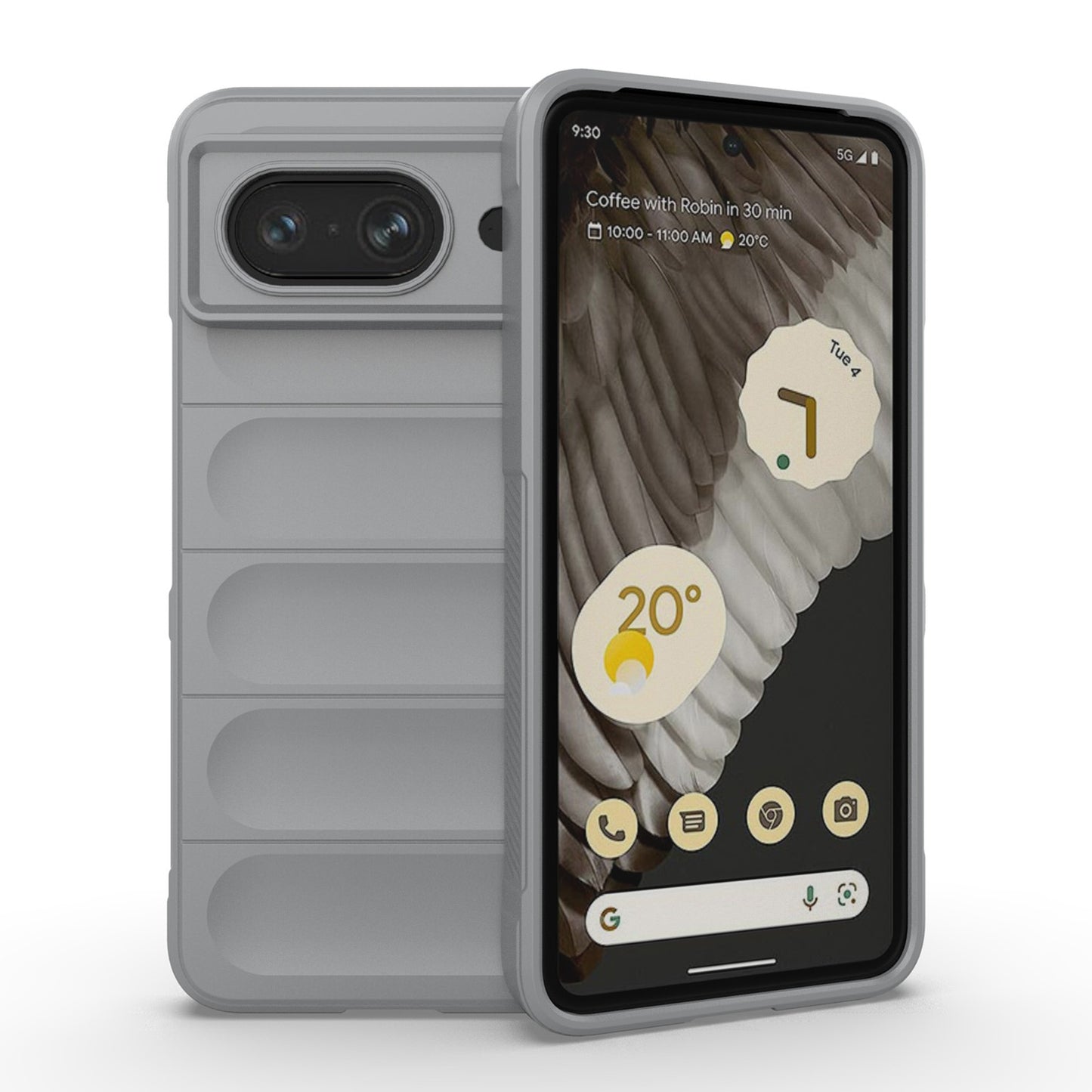 Google Pixel 8 5G Shock Absorbent Magic Shield TPU + Flannel Phone Case, Featuring Ridged Drop Protection, Bright Colours & Easy Access