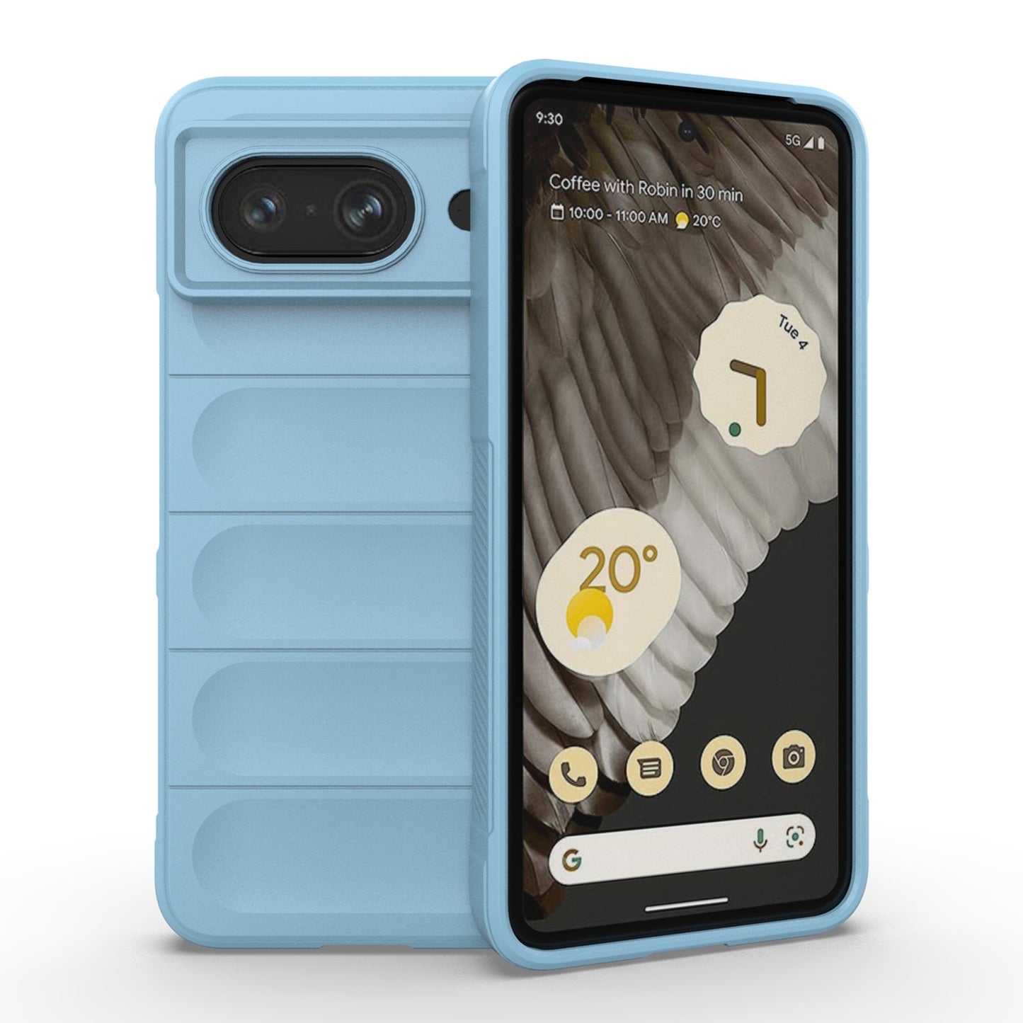 Google Pixel 8 5G Shock Absorbent Magic Shield TPU + Flannel Phone Case, Featuring Ridged Drop Protection, Bright Colours & Easy Access