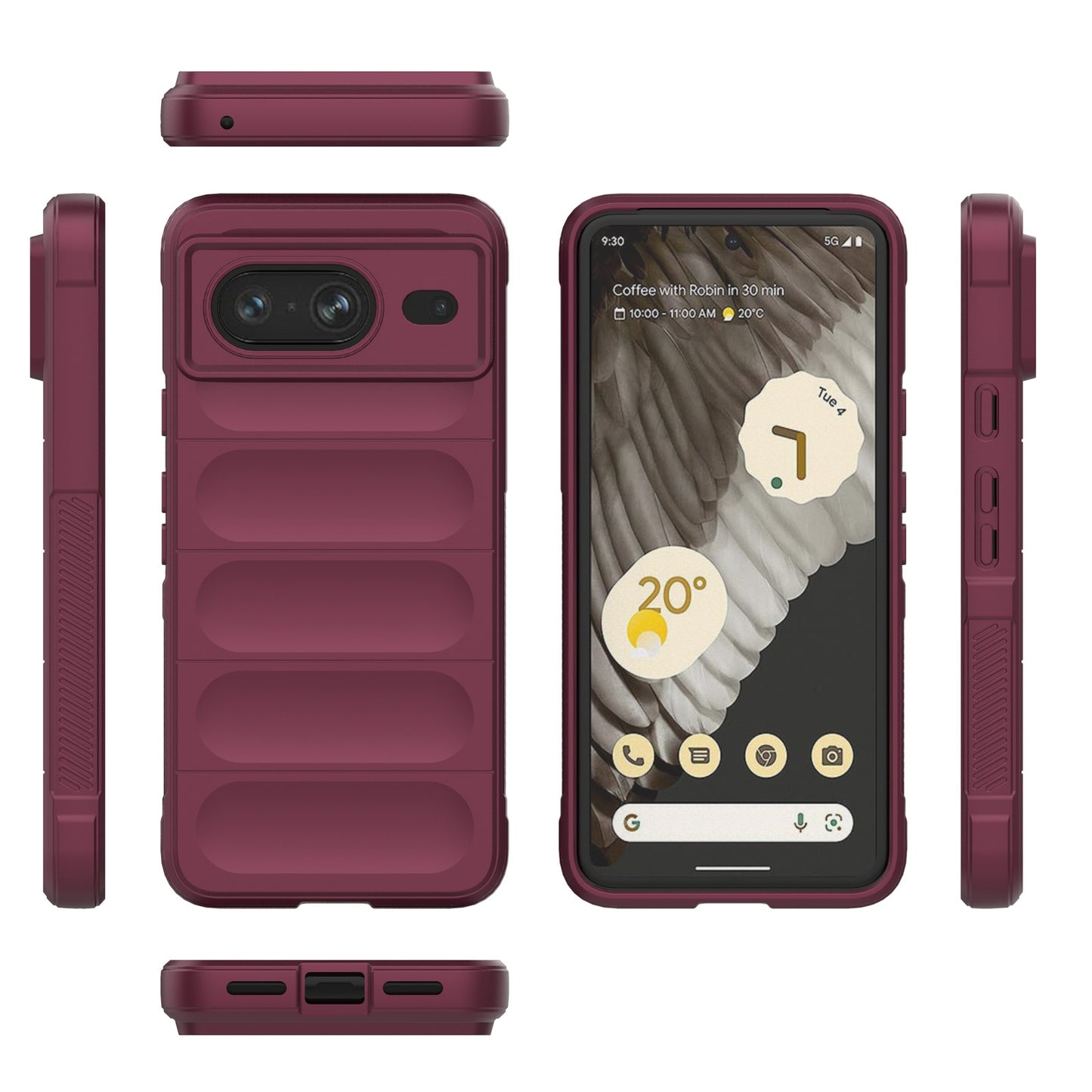 Google Pixel 8 5G Shock Absorbent Magic Shield TPU + Flannel Phone Case, Featuring Ridged Drop Protection, Bright Colours & Easy Access