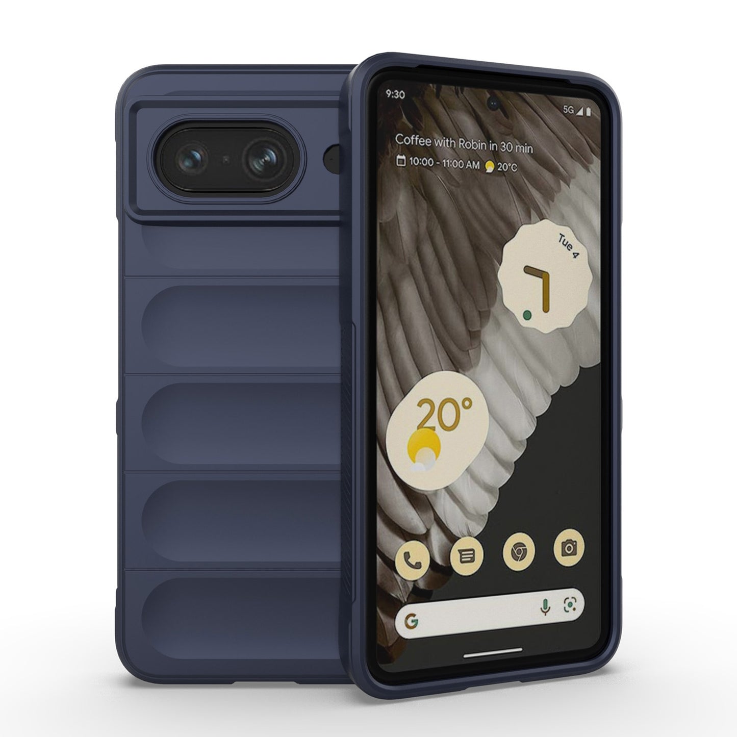 Google Pixel 8 5G Shock Absorbent Magic Shield TPU + Flannel Phone Case, Featuring Ridged Drop Protection, Bright Colours & Easy Access