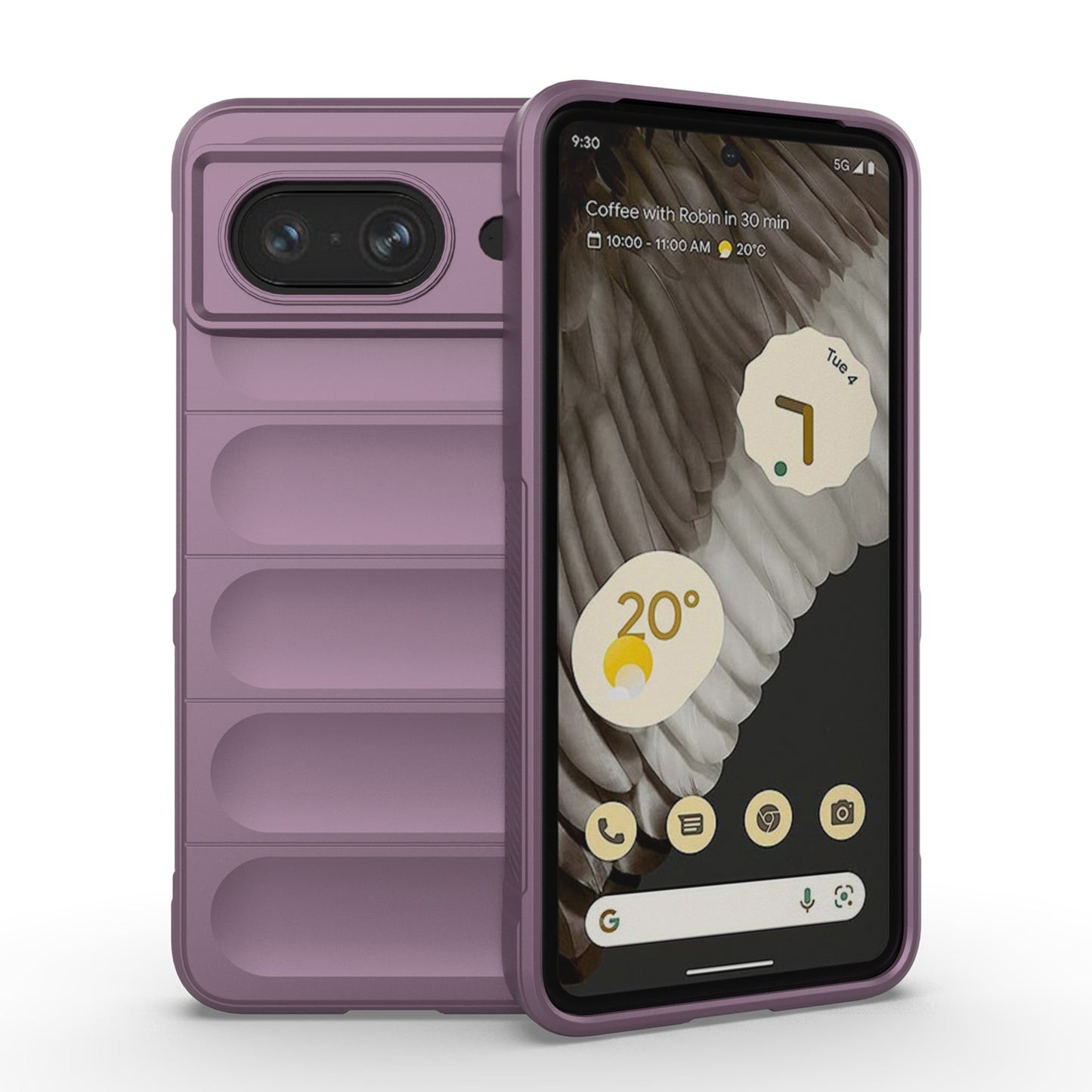Google Pixel 8 5G Shock Absorbent Magic Shield TPU + Flannel Phone Case, Featuring Ridged Drop Protection, Bright Colours & Easy Access