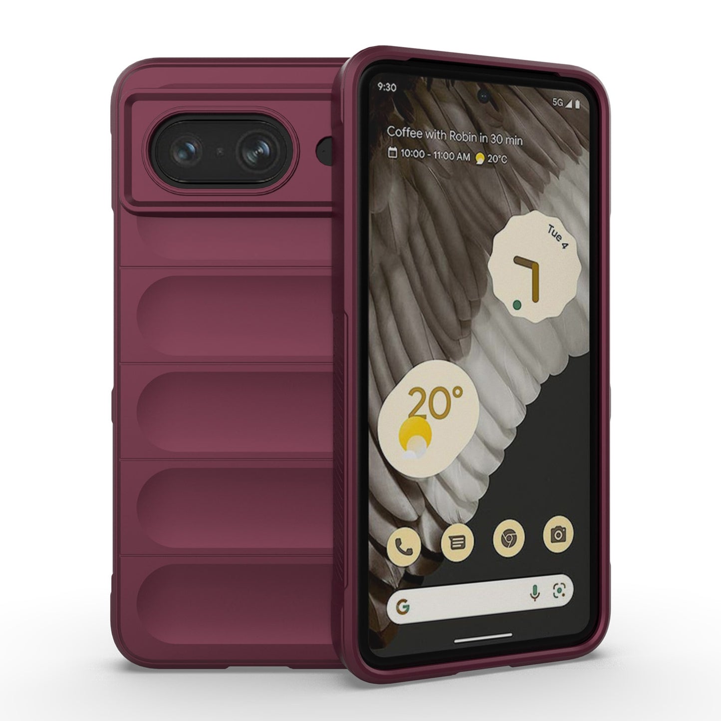 Google Pixel 8 5G Shock Absorbent Magic Shield TPU + Flannel Phone Case, Featuring Ridged Drop Protection, Bright Colours & Easy Access