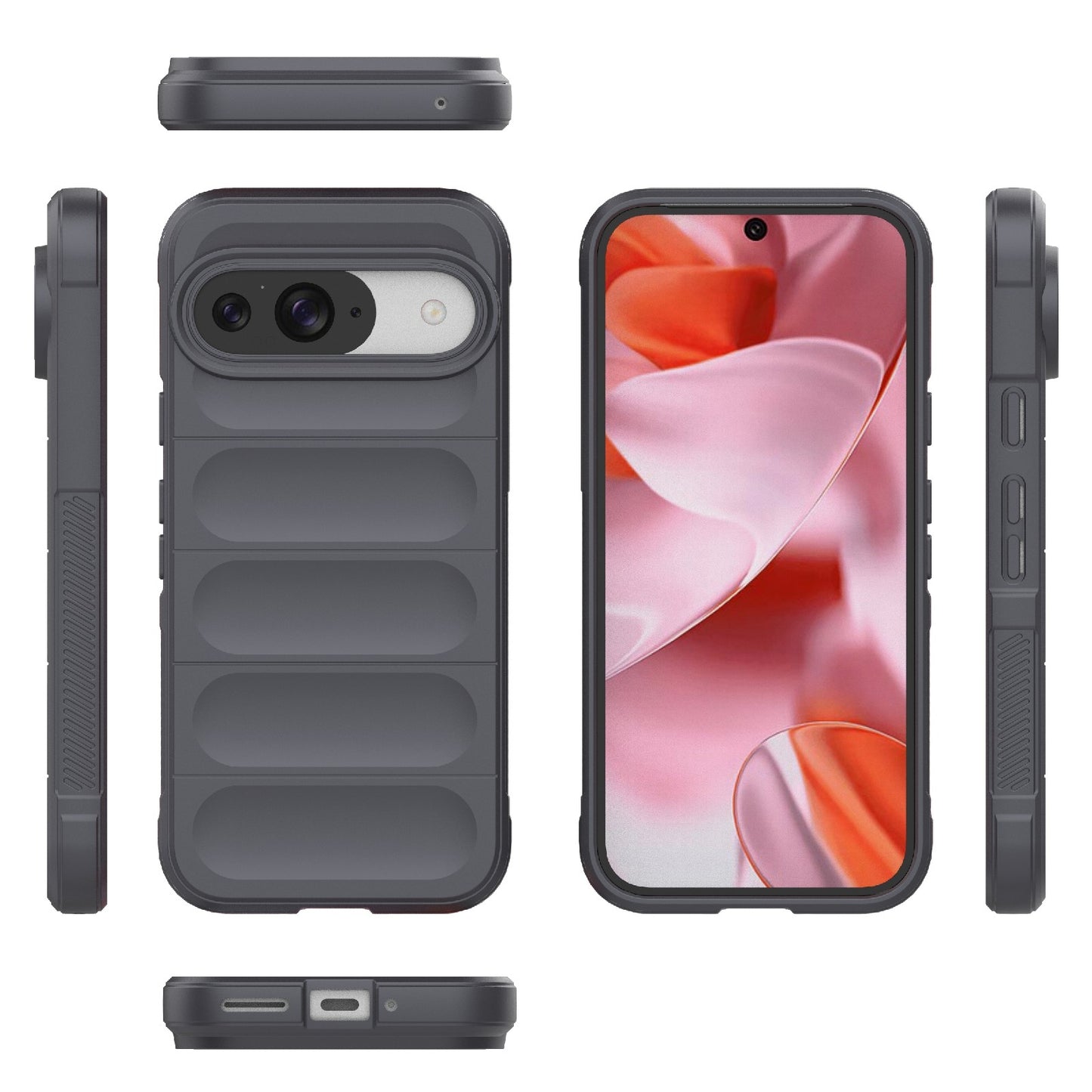 Google Pixel 9 5G Global Shock Absorbent Magic Shield TPU + Flannel Phone Case, Featuring Ridged Drop Protection, Bright Colours & Easy Access
