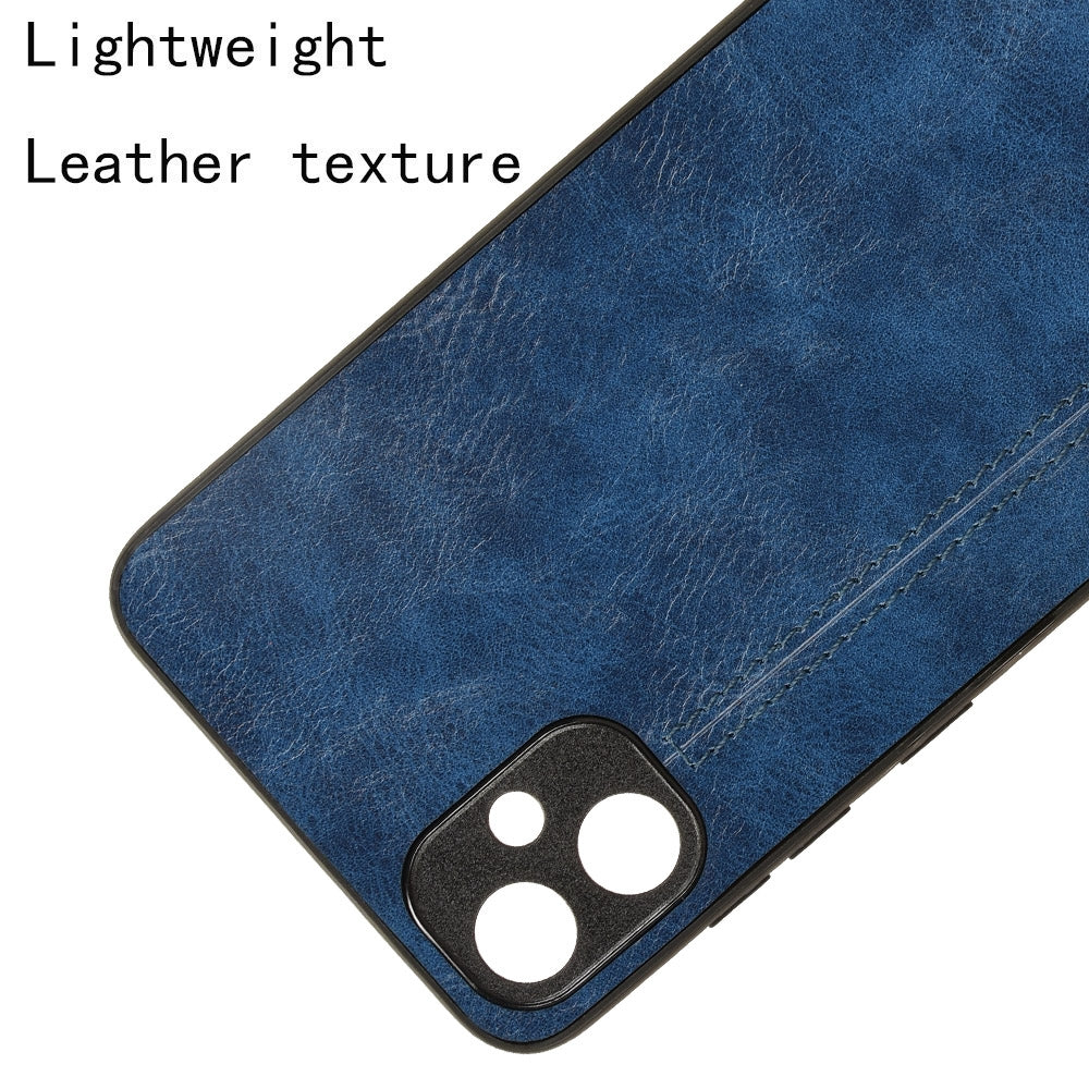 Samsung Galaxy A05 4G Cow Pattern Sewing Back Cover Phone Case - Premium PU Leather Texture PC + TPU Shockproof Protective Case, Scratch Resistant Slim Lightweight Anti-Fingerprint Full Coverage Mobile Cover