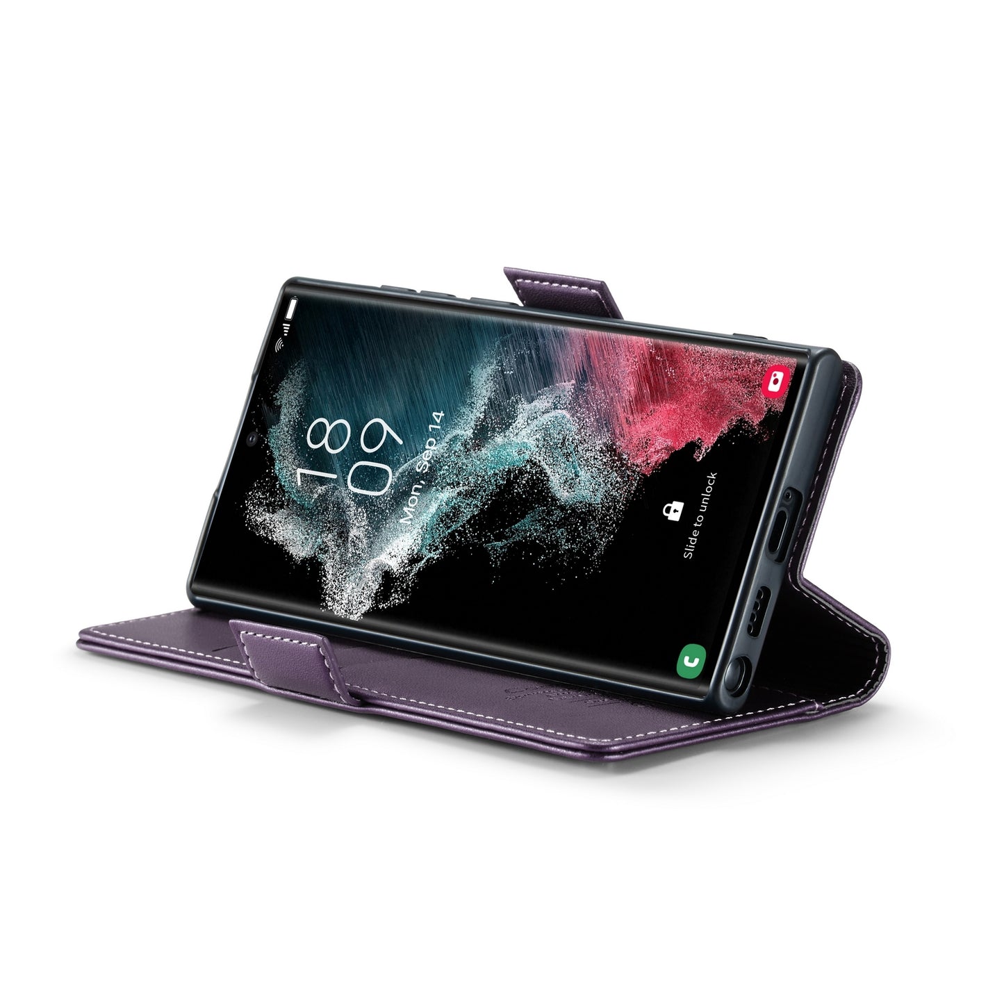 Samsung Galaxy S22 Ultra 5G Litchi Texture RFID Anti-theft Leather Phone Case with Butterfly Buckle, Stand & Card Wallet with TPU Shell