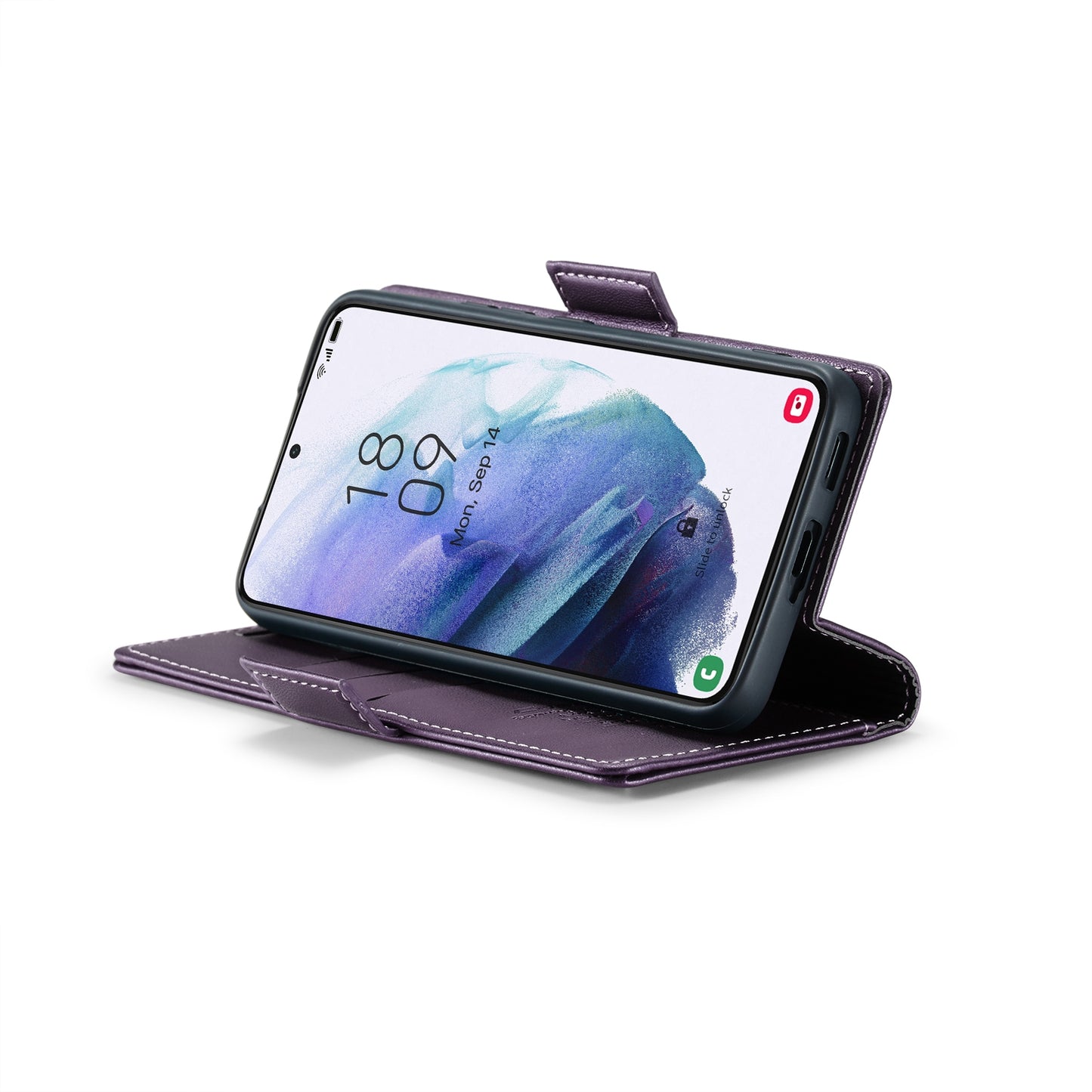 Samsung Galaxy S21+ 5G Litchi Texture RFID Anti-theft Leather Phone Case with Butterfly Buckle, Stand & Card Wallet with TPU Shell