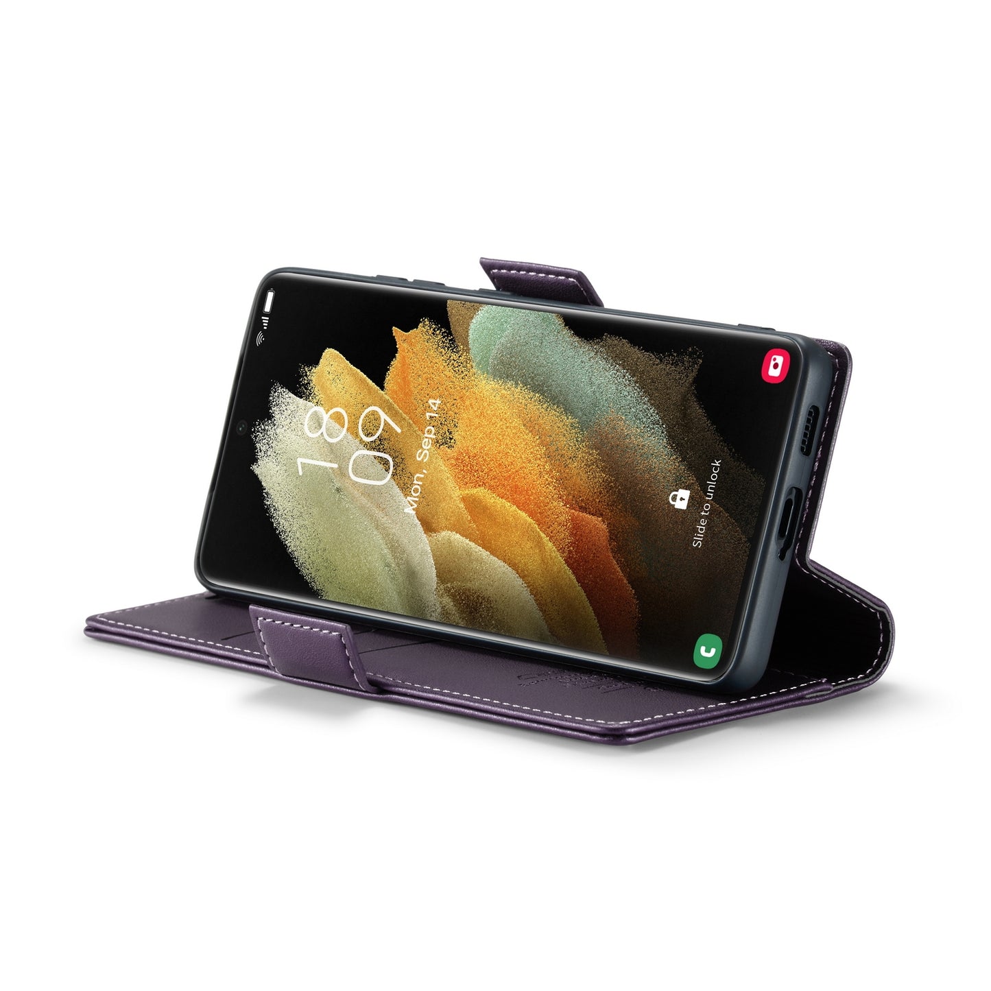 Samsung Galaxy S21 Ultra 5G Litchi Texture RFID Anti-theft Leather Phone Case with Butterfly Buckle, Stand & Card Wallet with TPU Shell