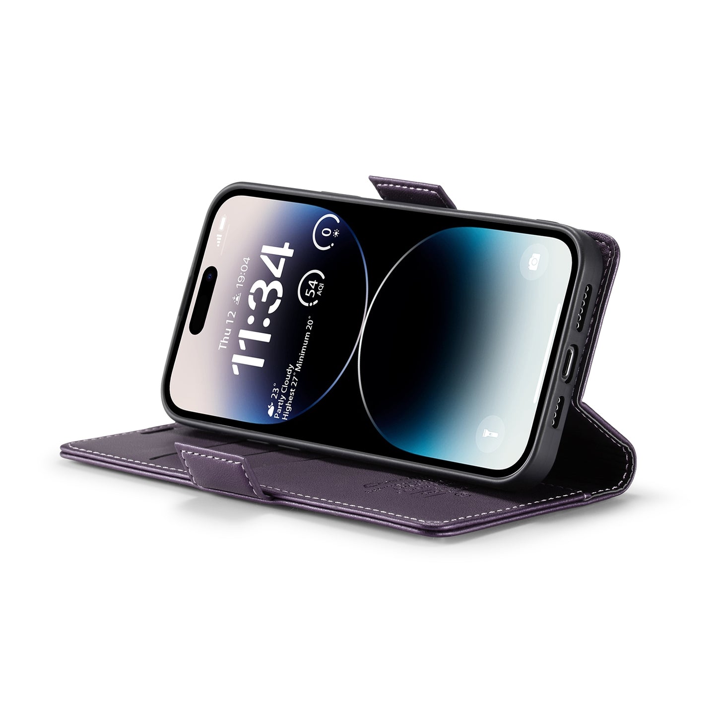 iPhone 14 Pro Litchi Texture RFID Anti-theft Leather Phone Case with Butterfly Buckle, Stand & Card Wallet with TPU Shell