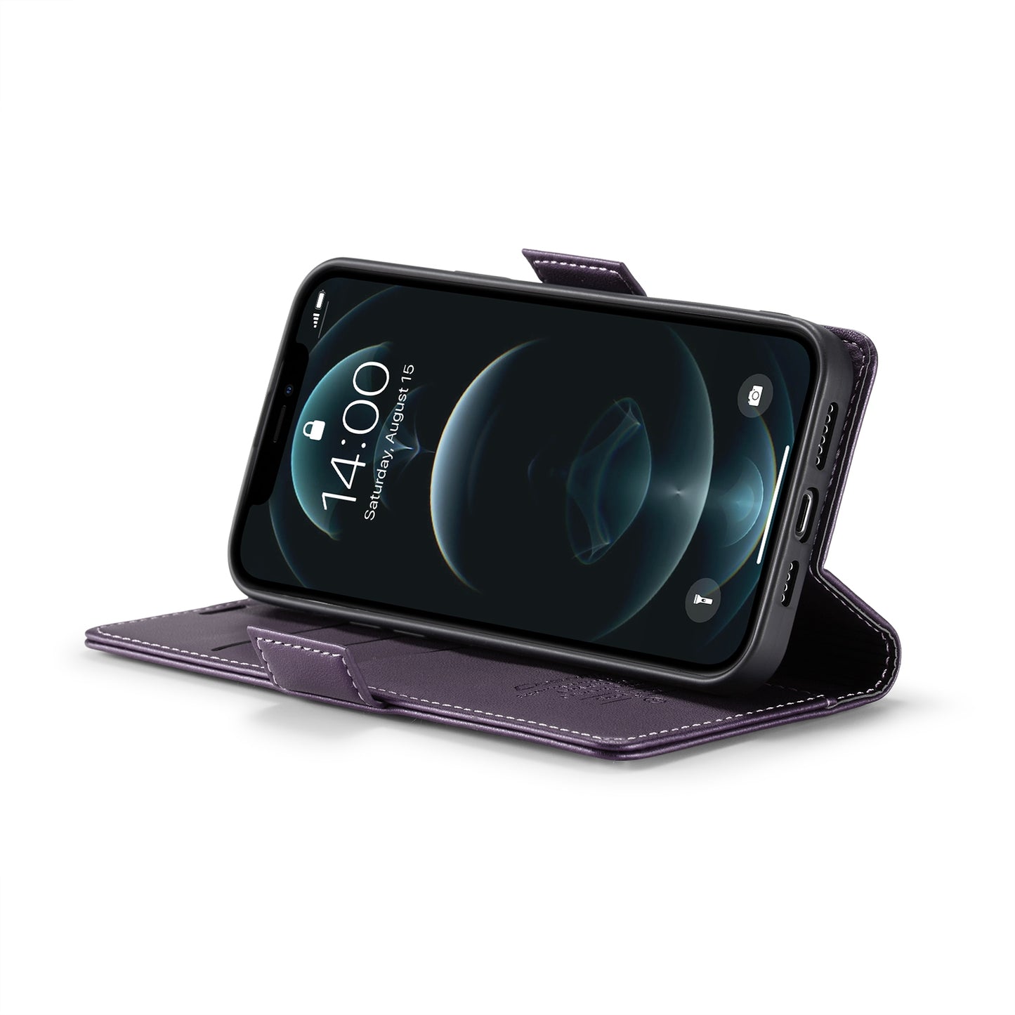 iPhone 12 Pro Max Litchi Texture RFID Anti-theft Leather Phone Case with Butterfly Buckle, Stand & Card Wallet with TPU Shell