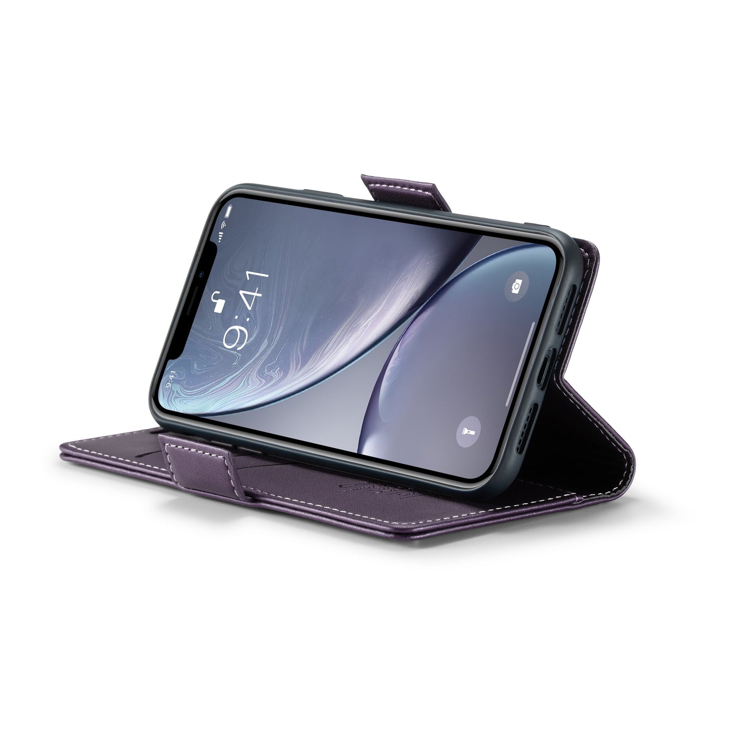 iPhone XR Litchi Texture RFID Anti-theft Leather Phone Case with Butterfly Buckle, Stand & Card Wallet with TPU Shell