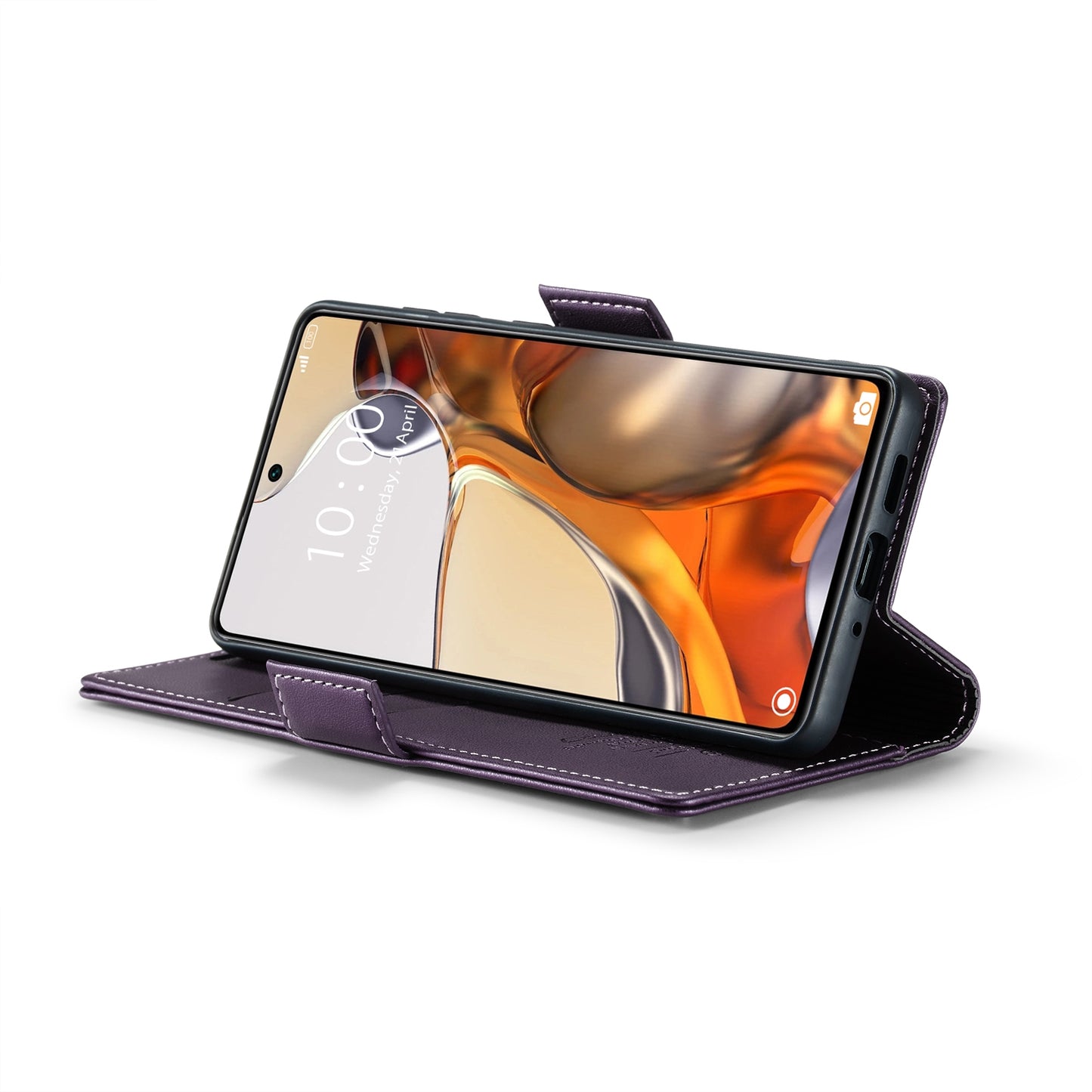 Xiaomi 11T/11T Pro Litchi Texture RFID Anti-theft Leather Phone Case with Butterfly Buckle, Stand & Card Wallet with TPU Shell