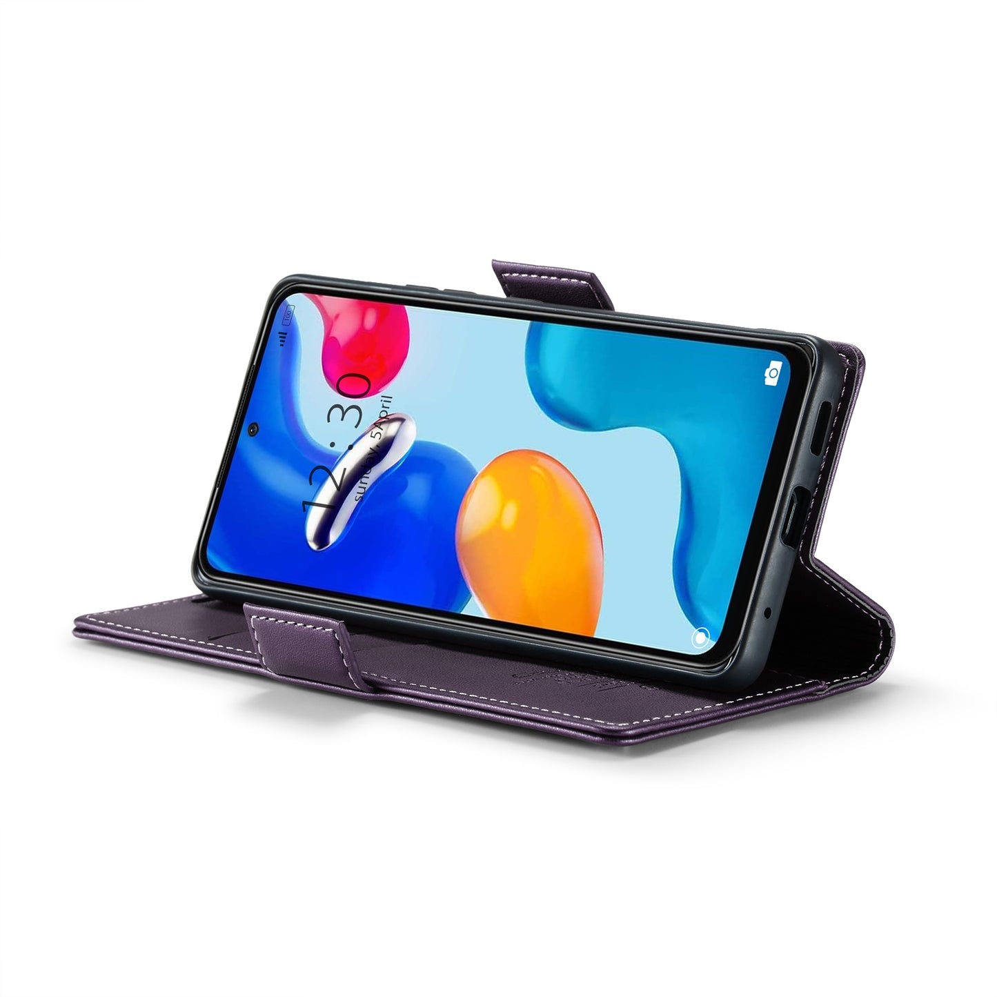 Xiaomi Redmi Note 11S Global Litchi Texture RFID Anti-theft Leather Phone Case with Butterfly Buckle, Stand & Card Wallet with TPU Shell