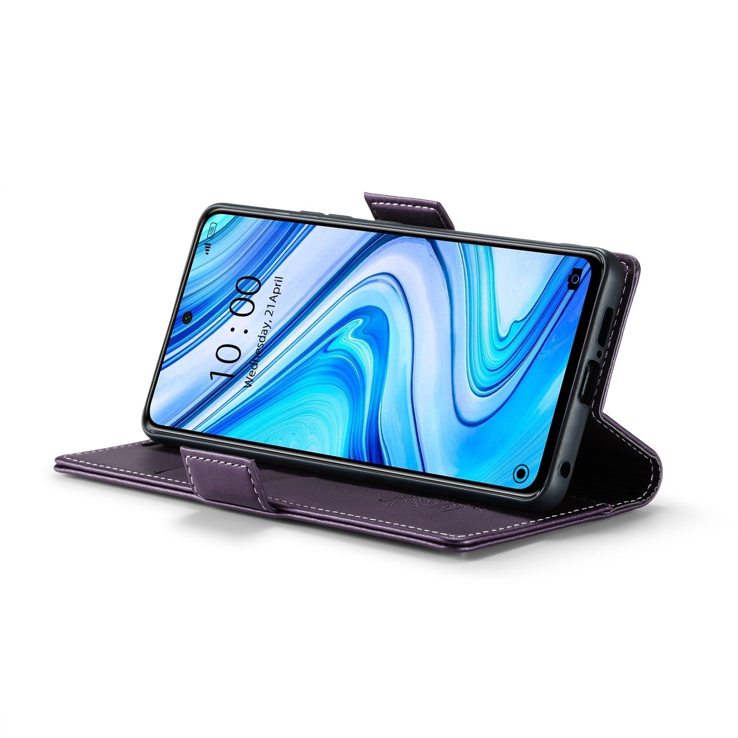 Xiaomi Redmi Note 9 Pro Max Litchi Texture RFID Anti-theft Leather Phone Case with Butterfly Buckle, Stand & Card Wallet with TPU Shell