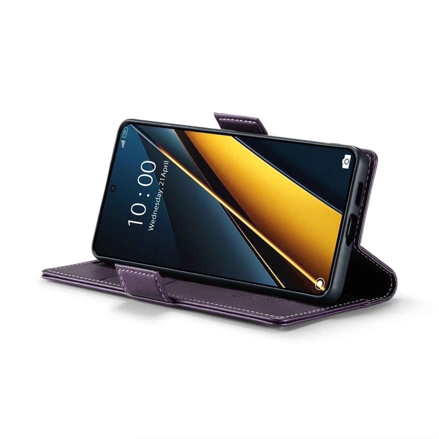 Xiaomi Redmi K70E 5G Litchi Texture RFID Anti-theft Leather Phone Case with Butterfly Buckle, Stand & Card Wallet with TPU Shell