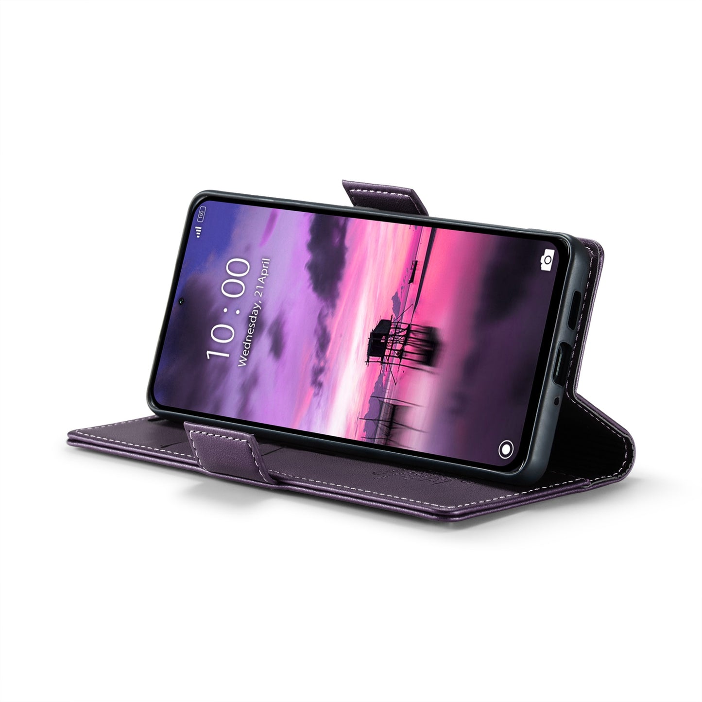 Xiaomi Redmi Note 13 Pro 4G Litchi Texture RFID Anti-theft Leather Phone Case with Butterfly Buckle, Stand & Card Wallet with TPU Shell