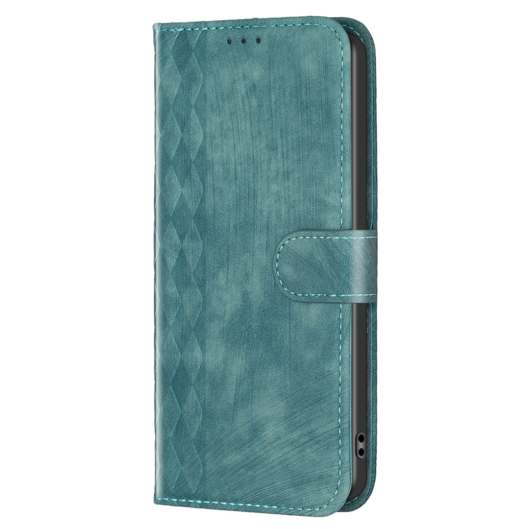 Xiaomi Redmi Note 12S 4G Plaid Embossed Leather Phone Case – Premium Wallet Kickstand & Shock Absorption for Durable Protection