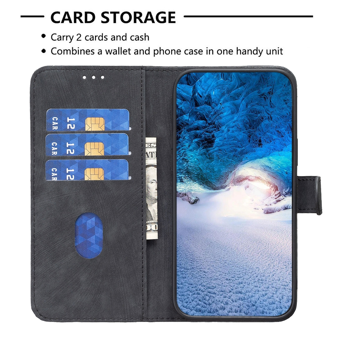 Xiaomi Redmi Note 11 Plaid Embossed Leather Phone Case – Premium Wallet Kickstand & Shock Absorption for Durable Protection
