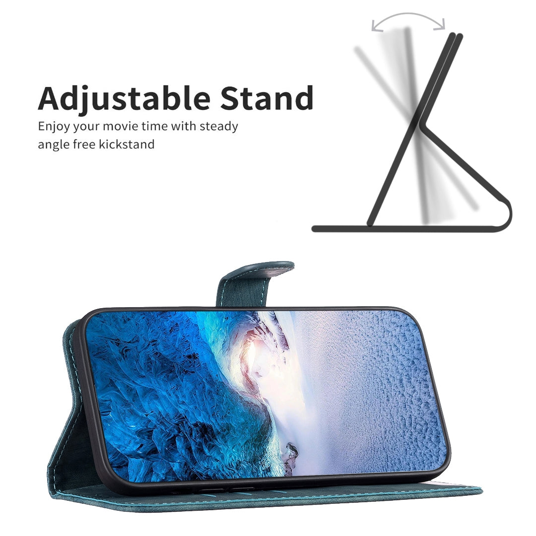 Xiaomi Redmi Note 13 Pro 4G Global Plaid Embossed Leather Phone Case – Premium Wallet Kickstand & Shock Absorption for Durable Protection