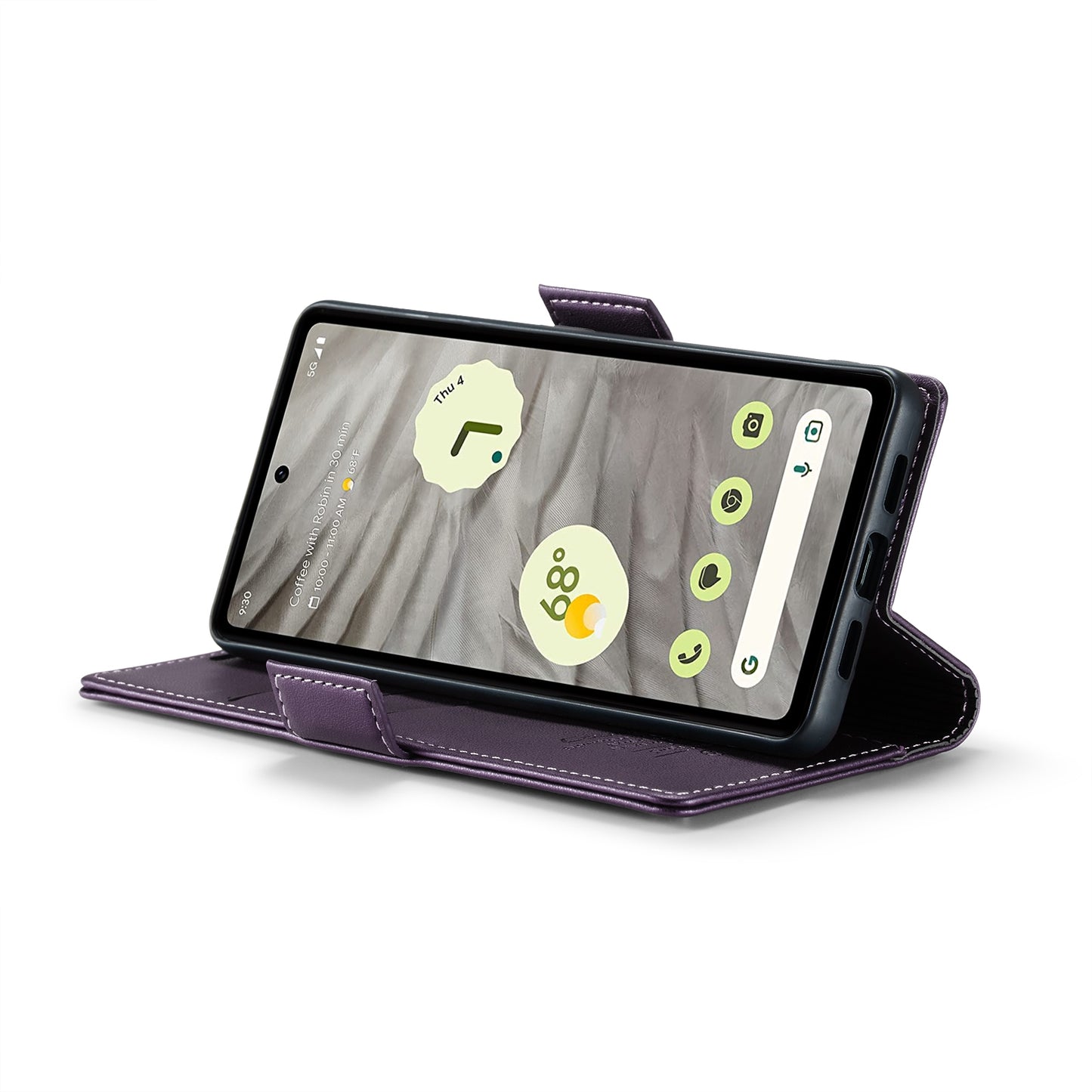 Google Pixel 7a Litchi Texture RFID Anti-theft Leather Phone Case with Butterfly Buckle, Stand & Card Wallet with TPU Shell