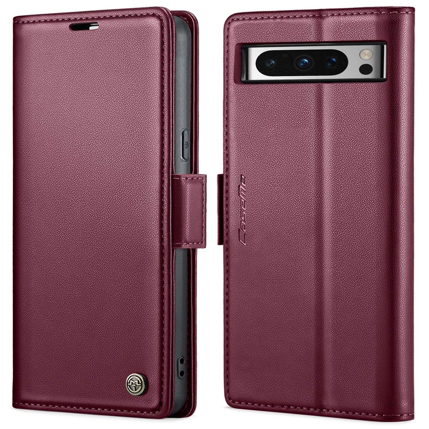 Google Pixel 8 Pro Litchi Texture RFID Anti-theft Leather Phone Case with Butterfly Buckle, Stand & Card Wallet with TPU Shell