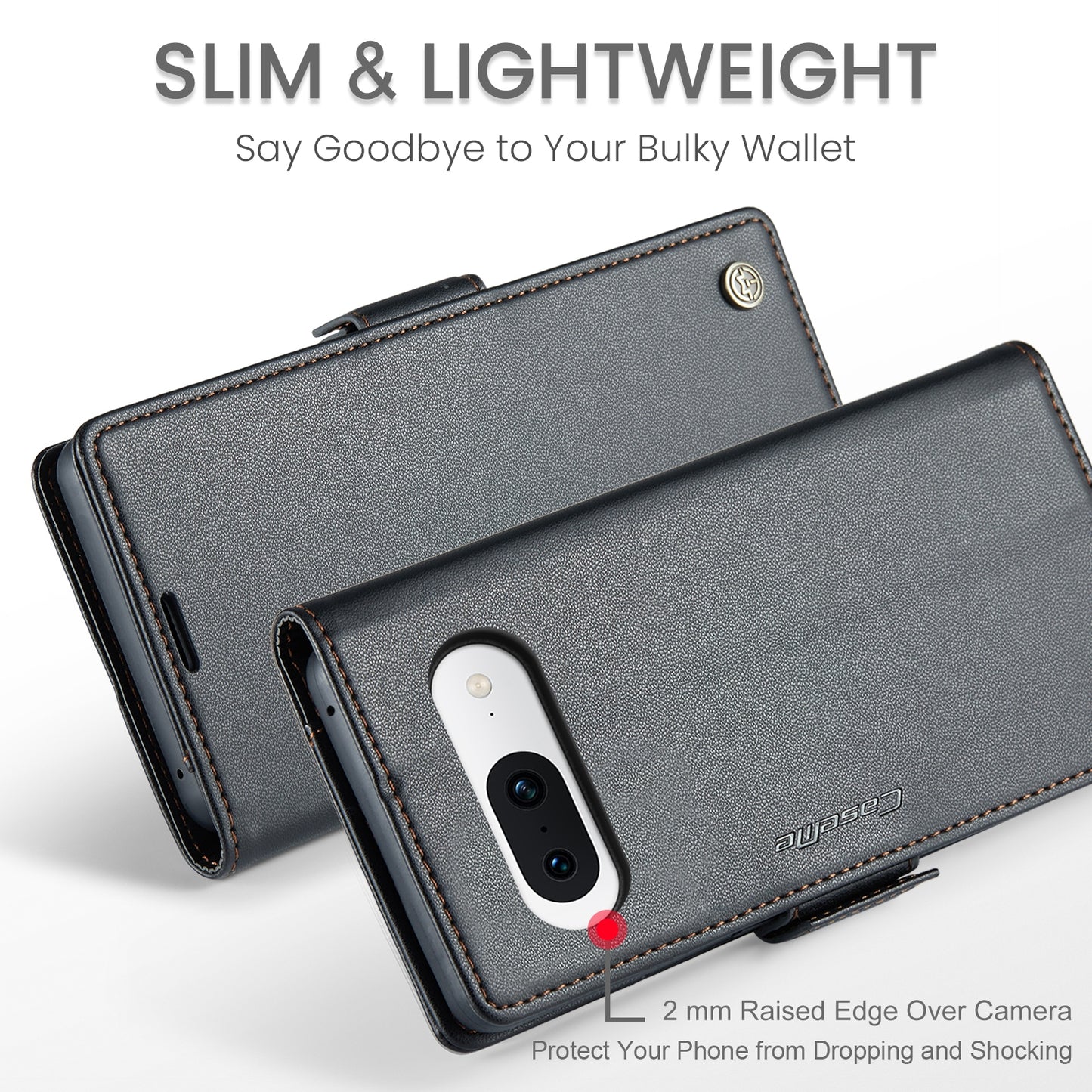 Google Pixel 8a Litchi Texture RFID Anti-theft Leather Phone Case with Butterfly Buckle, Stand & Card Wallet with TPU Shell