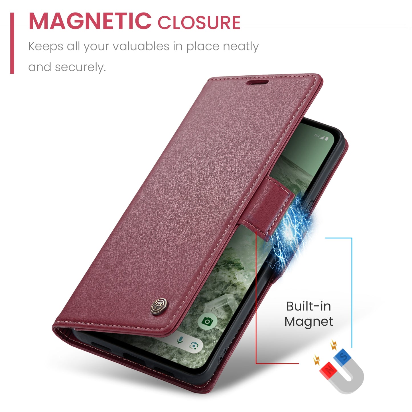 Google Pixel 8a Litchi Texture RFID Anti-theft Leather Phone Case with Butterfly Buckle, Stand & Card Wallet with TPU Shell
