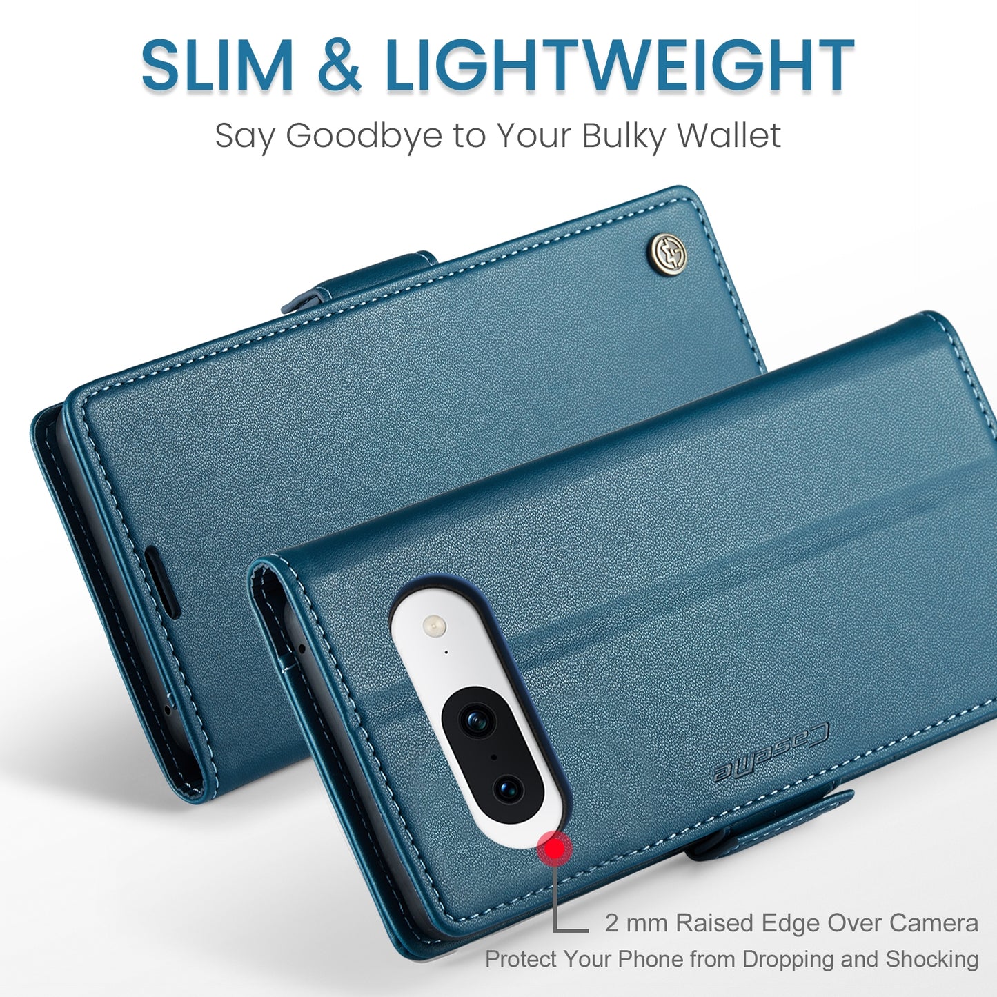 Google Pixel 8a Litchi Texture RFID Anti-theft Leather Phone Case with Butterfly Buckle, Stand & Card Wallet with TPU Shell