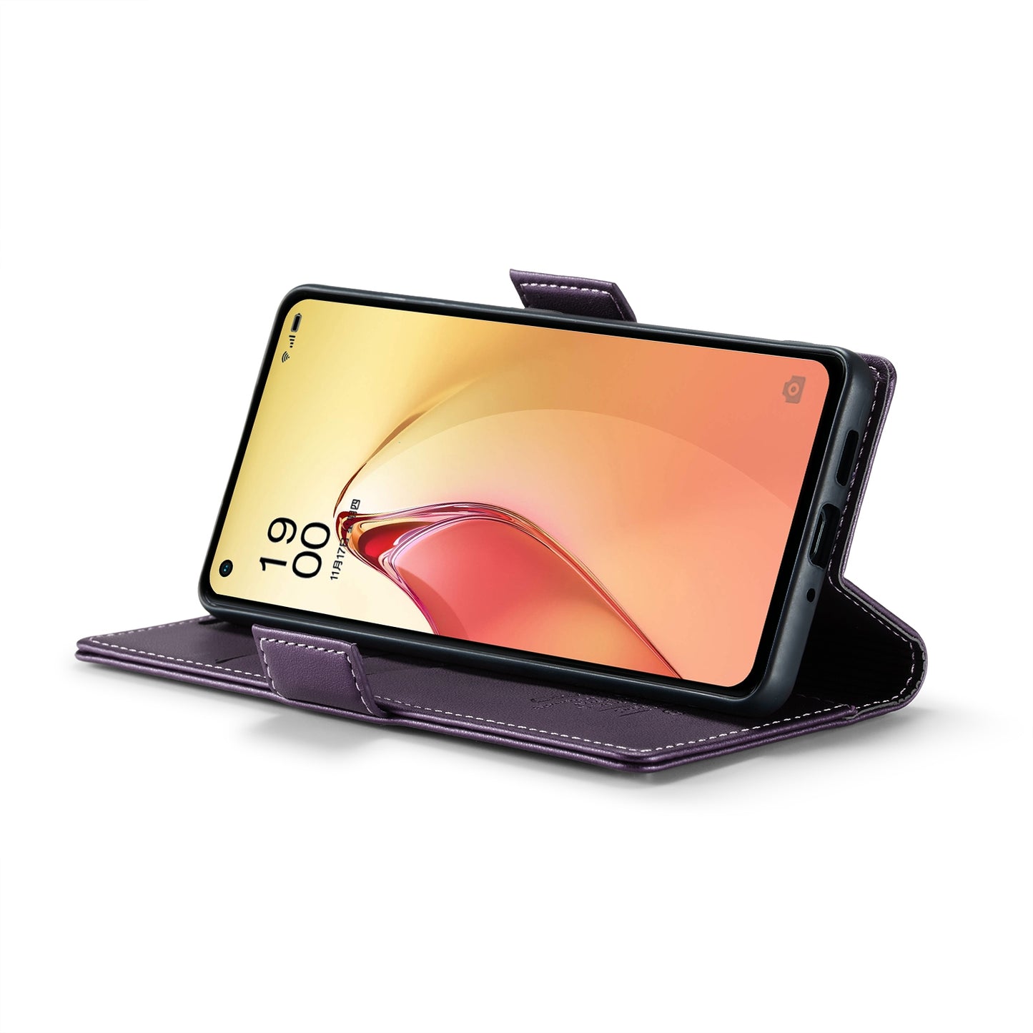 OPPO Reno8 Pro 5G Global Litchi Texture RFID Anti-theft Leather Phone Case with Butterfly Buckle, Stand & Card Wallet with TPU Shell