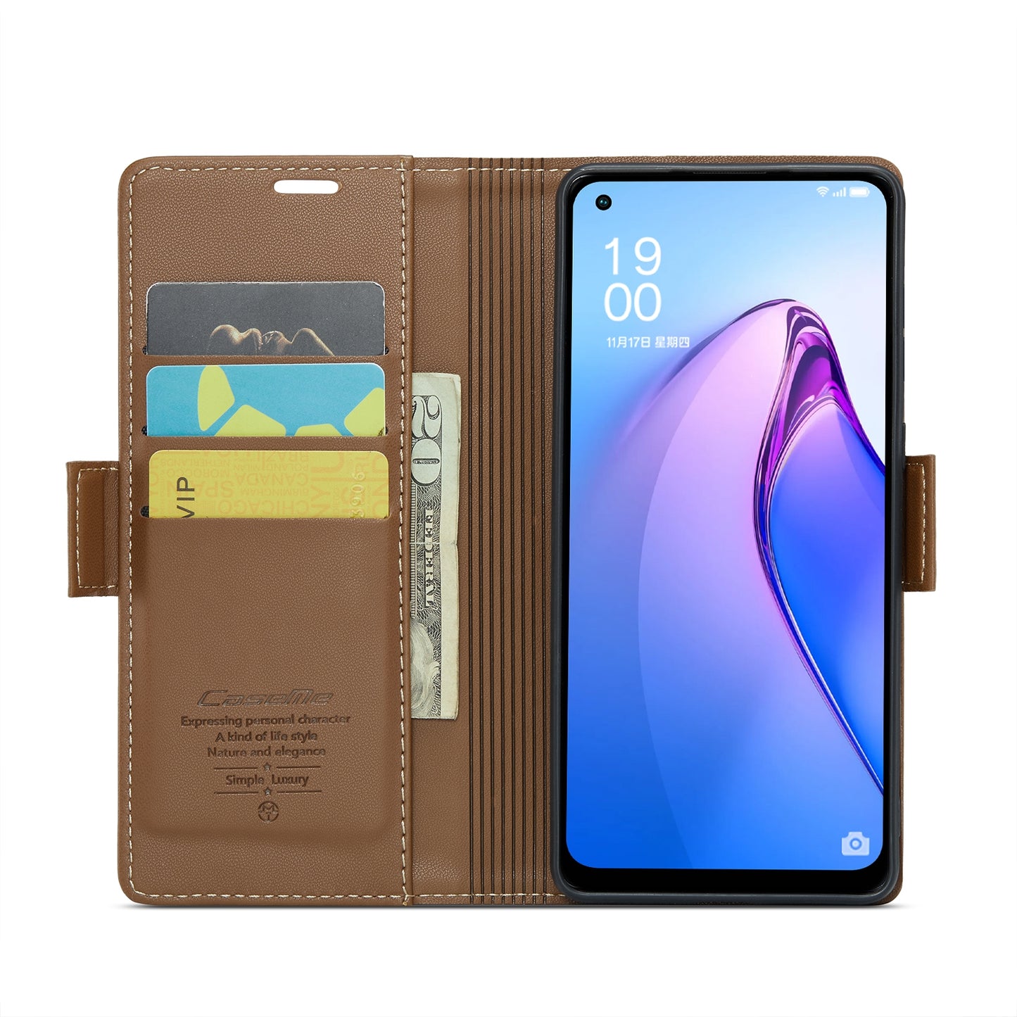 OPPO Reno8 5G Global Litchi Texture RFID Anti-theft Leather Phone Case with Butterfly Buckle, Stand & Card Wallet with TPU Shell