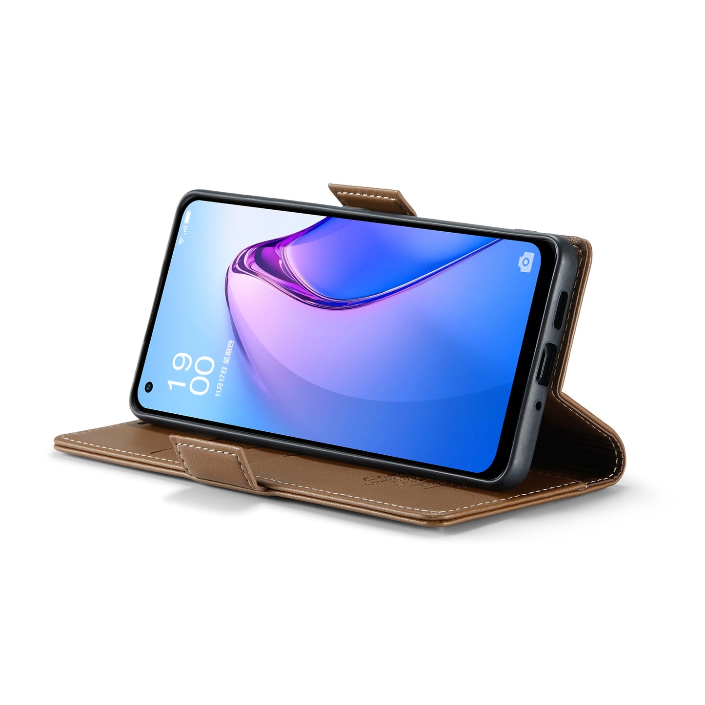 OPPO Reno8 5G Global Litchi Texture RFID Anti-theft Leather Phone Case with Butterfly Buckle, Stand & Card Wallet with TPU Shell