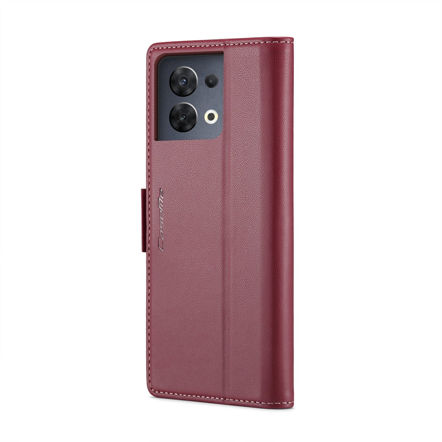 OPPO Reno8 5G Global Litchi Texture RFID Anti-theft Leather Phone Case with Butterfly Buckle, Stand & Card Wallet with TPU Shell