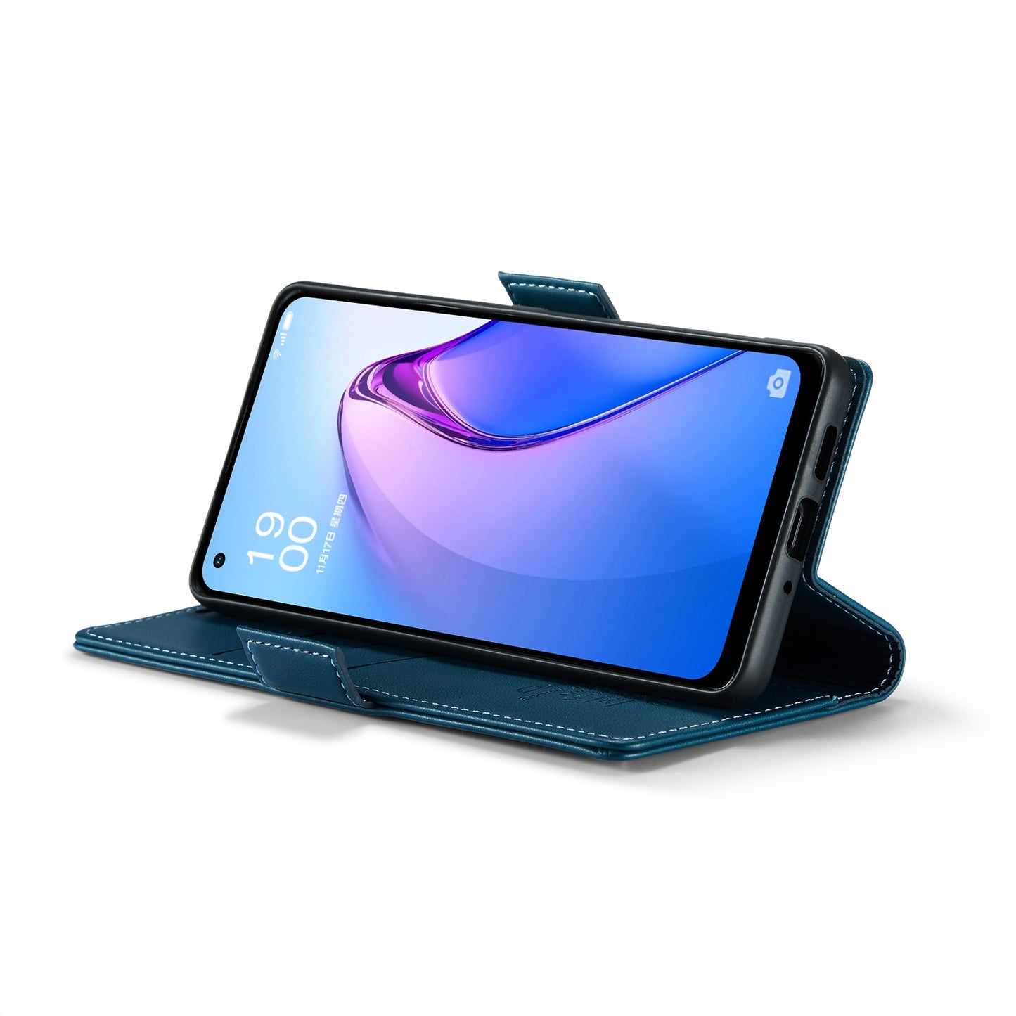 OPPO Reno8 5G Global Litchi Texture RFID Anti-theft Leather Phone Case with Butterfly Buckle, Stand & Card Wallet with TPU Shell