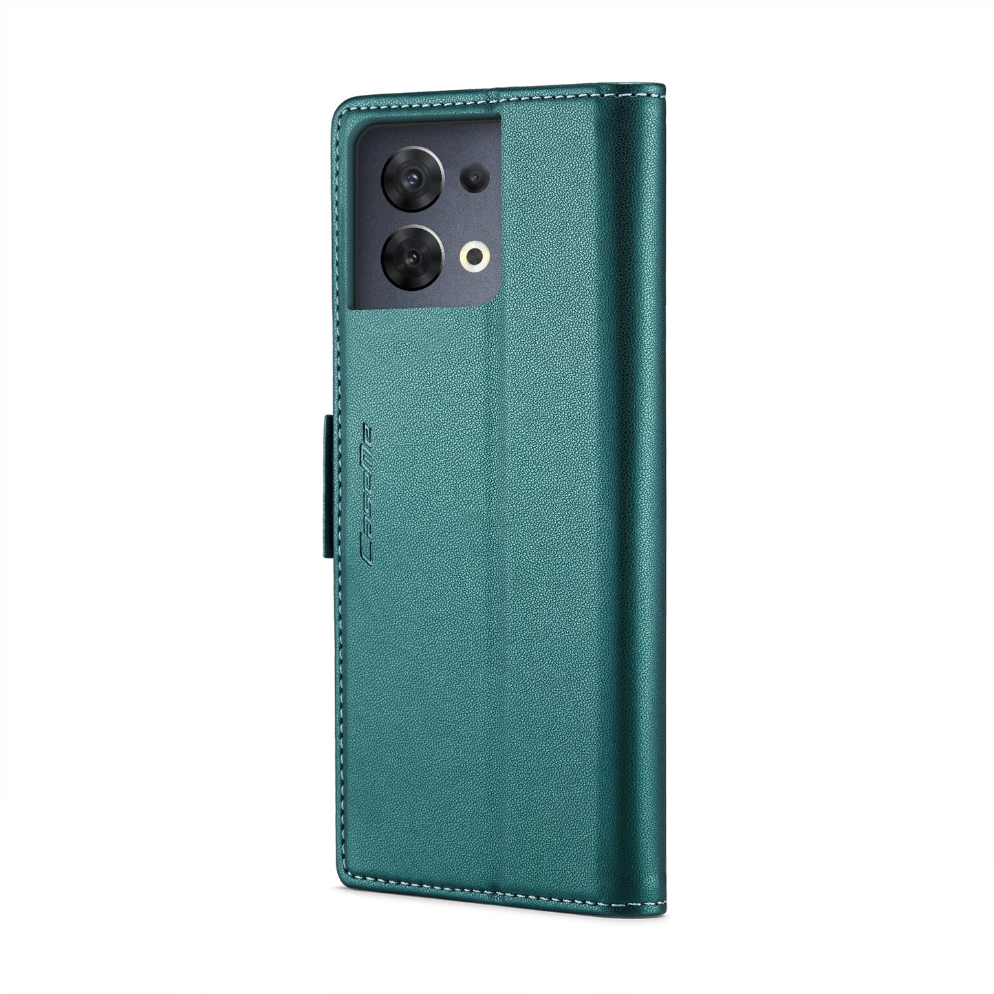 OPPO Reno8 5G Global Litchi Texture RFID Anti-theft Leather Phone Case with Butterfly Buckle, Stand & Card Wallet with TPU Shell
