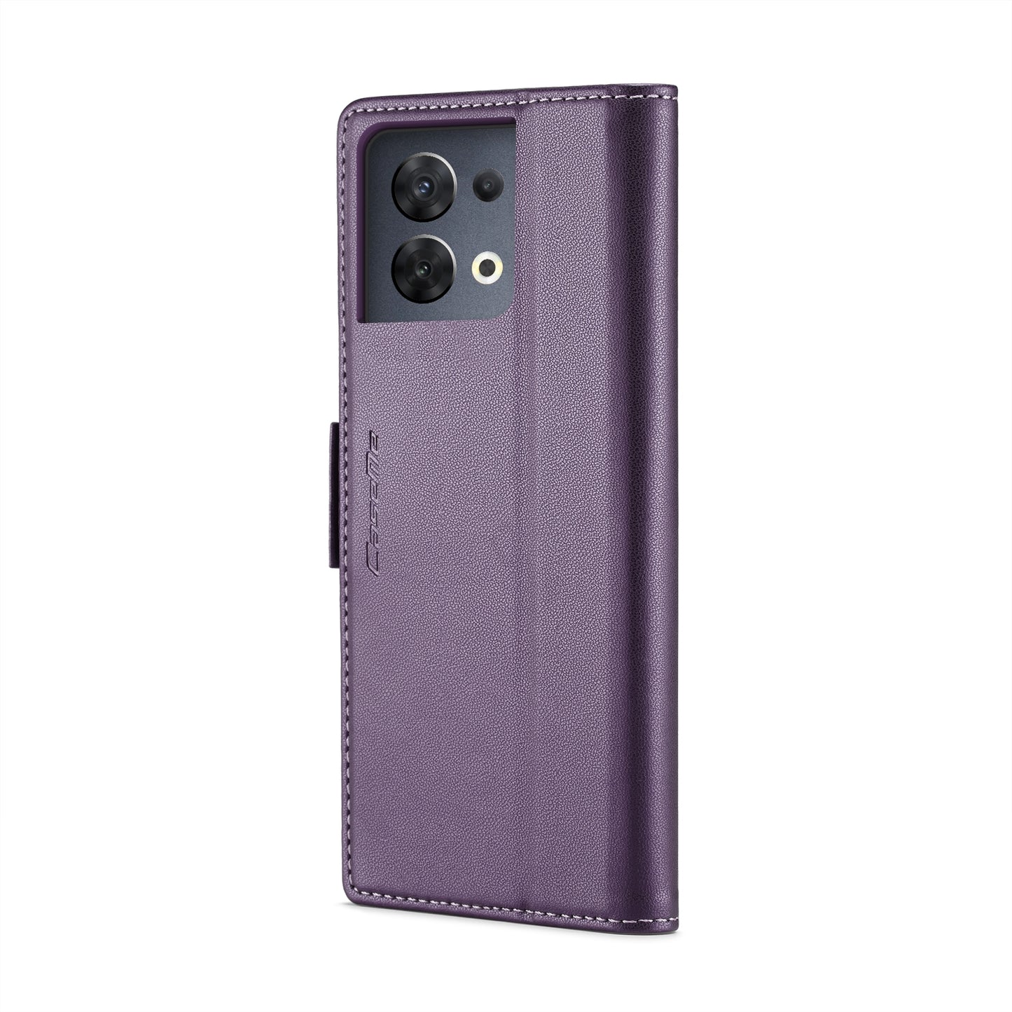 OPPO Reno8 5G Global Litchi Texture RFID Anti-theft Leather Phone Case with Butterfly Buckle, Stand & Card Wallet with TPU Shell