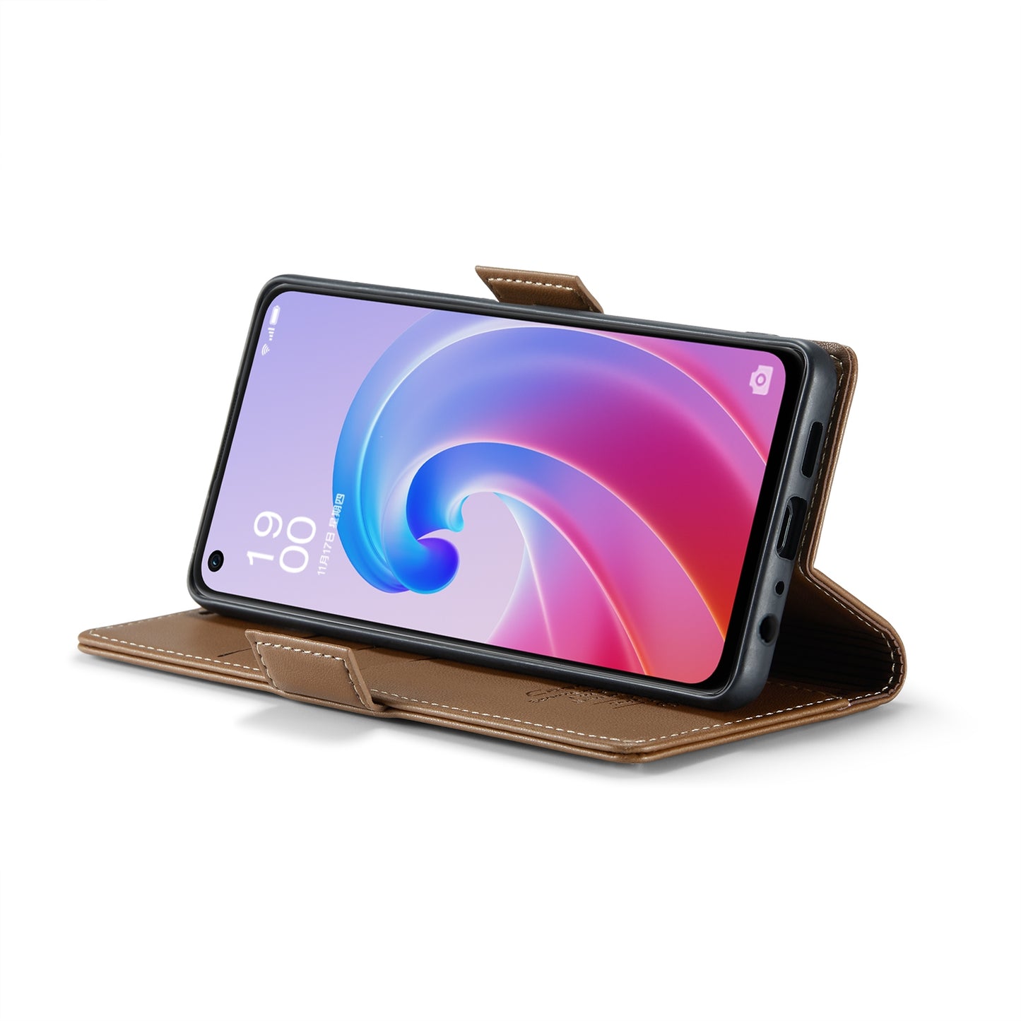 OPPO A36 4G Litchi Texture RFID Anti-theft Leather Phone Case with Butterfly Buckle, Stand & Card Wallet with TPU Shell