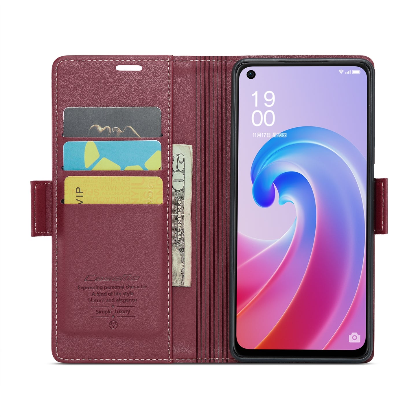 OPPO A36 4G Litchi Texture RFID Anti-theft Leather Phone Case with Butterfly Buckle, Stand & Card Wallet with TPU Shell