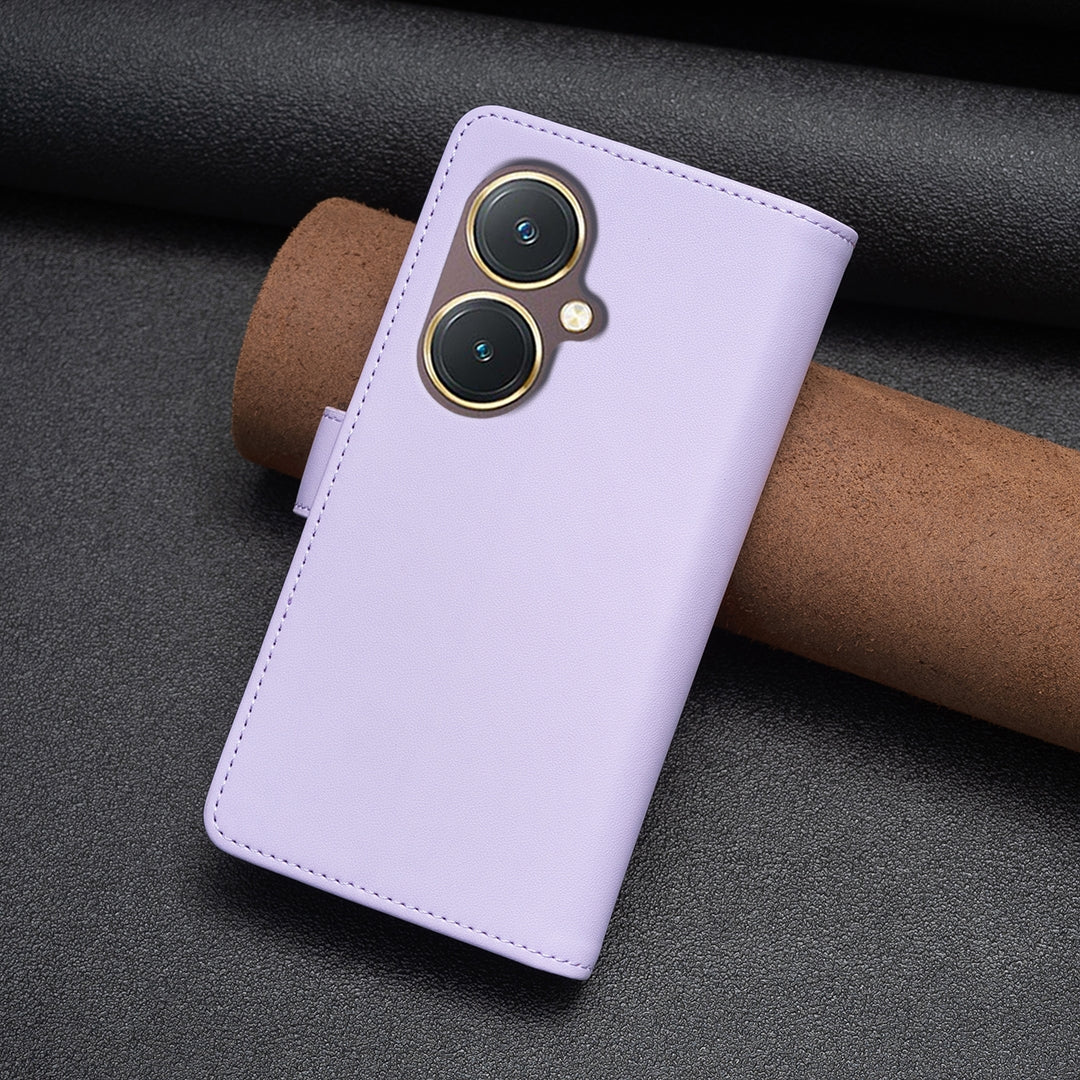 vivo Y27 4G Leather Flip Phone Case with 9 Card Slots, Zipper Wallet & Detachable Wristlet Strap