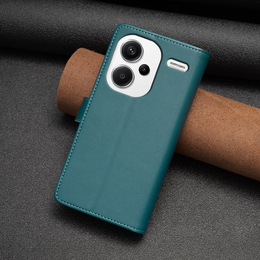 Xiaomi Redmi Note 13 Pro+ 5G Leather Flip Phone Case with 9 Card Slots, Zipper Wallet & Detachable Wristlet Strap