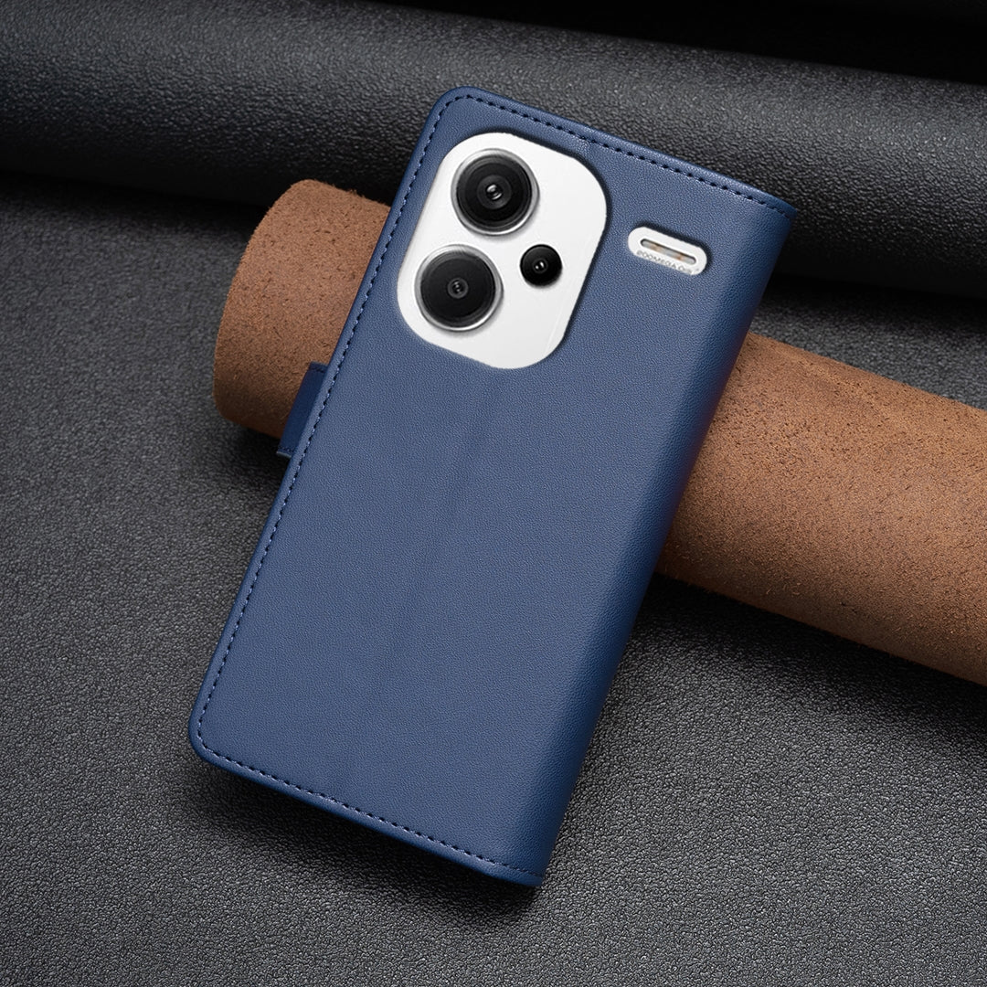 Xiaomi Redmi Note 13 Pro+ 5G Leather Flip Phone Case with 9 Card Slots, Zipper Wallet & Detachable Wristlet Strap