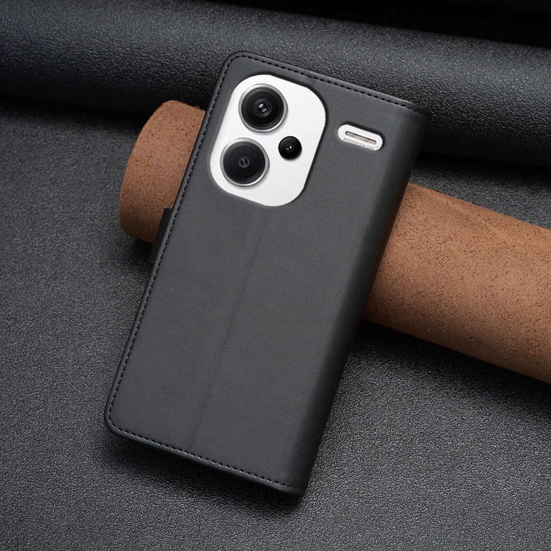 Xiaomi Redmi Note 13 Pro+ 5G Leather Flip Phone Case with 9 Card Slots, Zipper Wallet & Detachable Wristlet Strap
