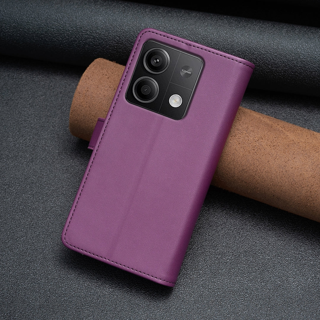 Xiaomi Redmi Note 13 Leather Flip Phone Case with 9 Card Slots, Zipper Wallet & Detachable Wristlet Strap