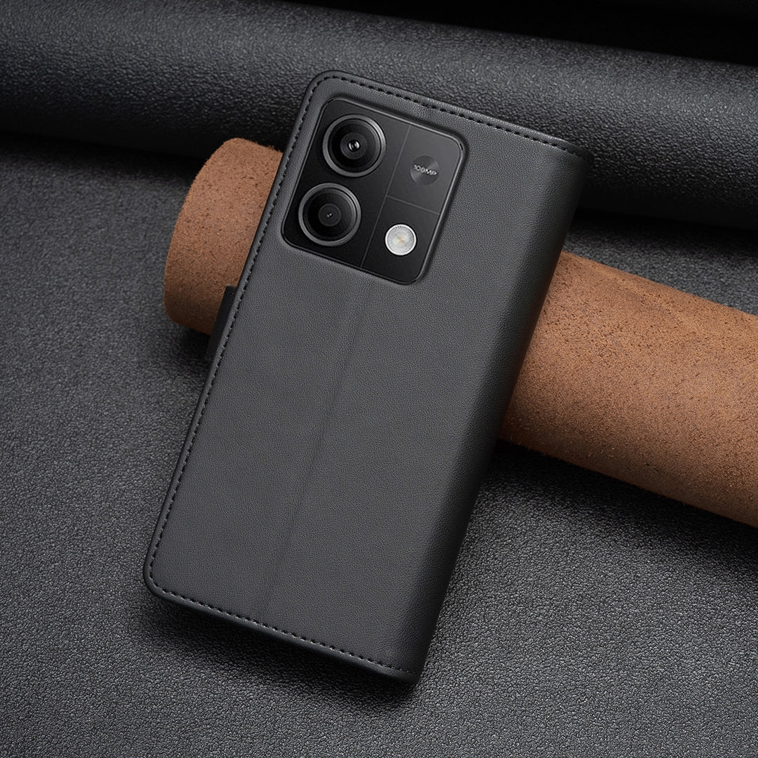 Xiaomi Redmi Note 13 Leather Flip Phone Case with 9 Card Slots, Zipper Wallet & Detachable Wristlet Strap