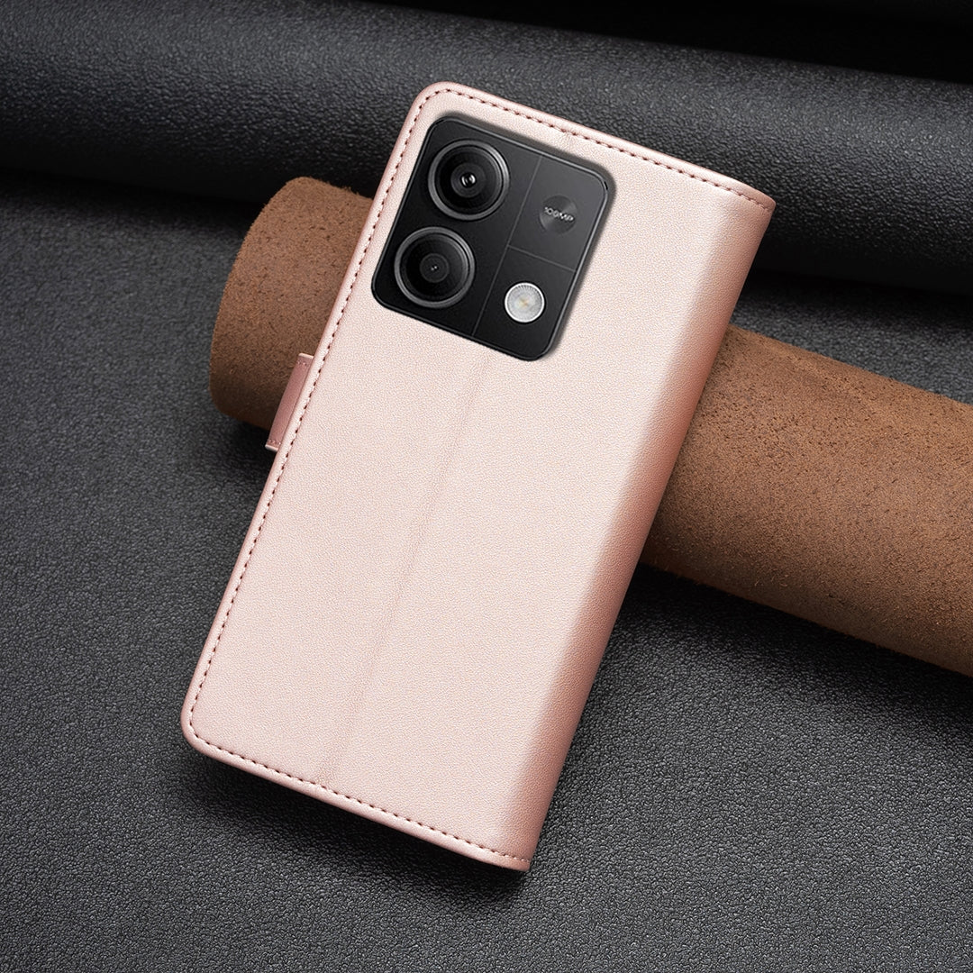 Xiaomi Redmi Note 13 Leather Flip Phone Case with 9 Card Slots, Zipper Wallet & Detachable Wristlet Strap