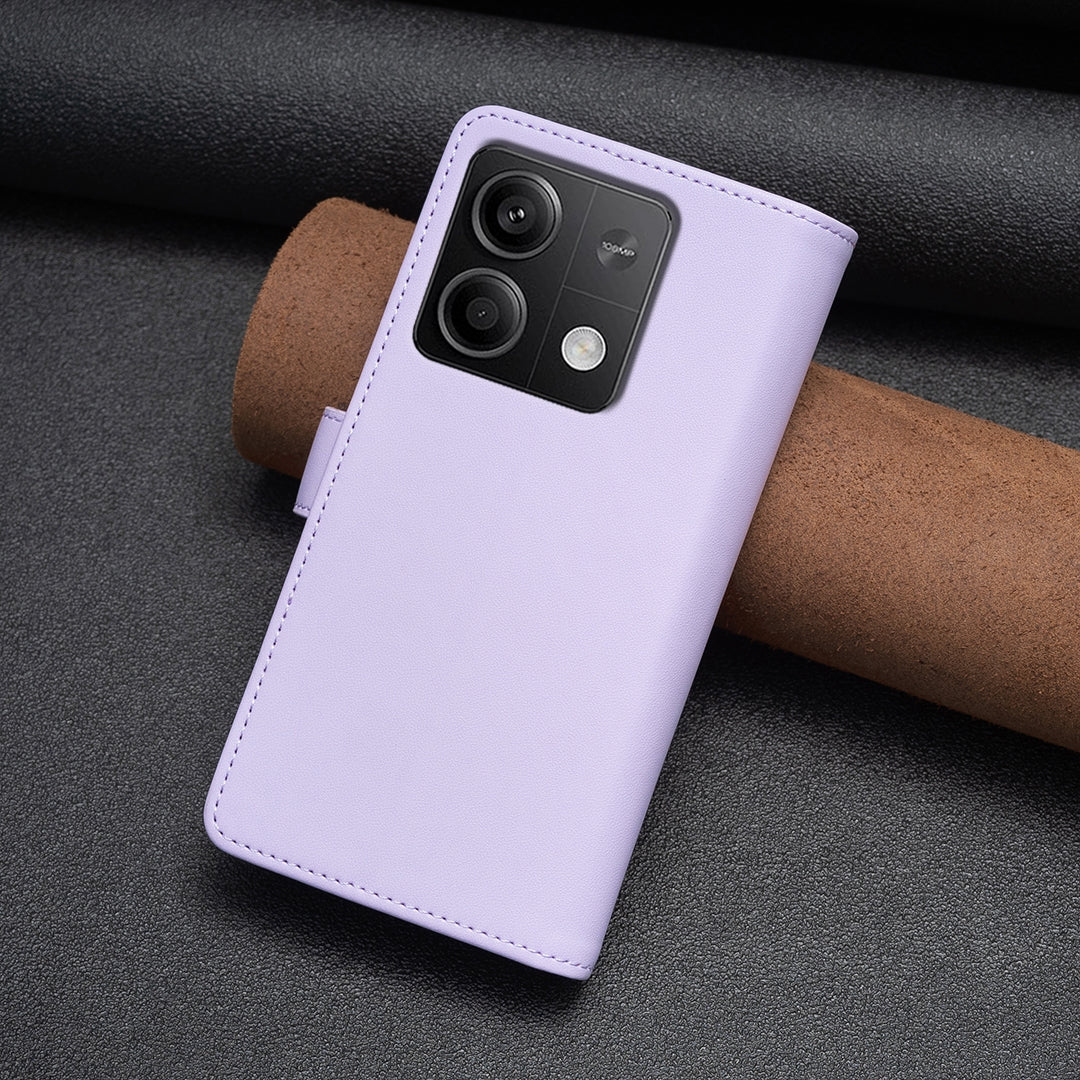 Xiaomi Redmi Note 13 Leather Flip Phone Case with 9 Card Slots, Zipper Wallet & Detachable Wristlet Strap