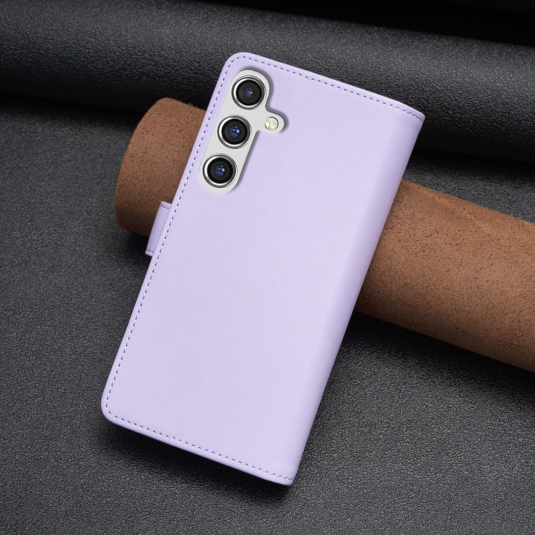 Samsung Galaxy A15 Leather Flip Phone Case with 9 Card Slots, Zipper Wallet & Detachable Wristlet Strap